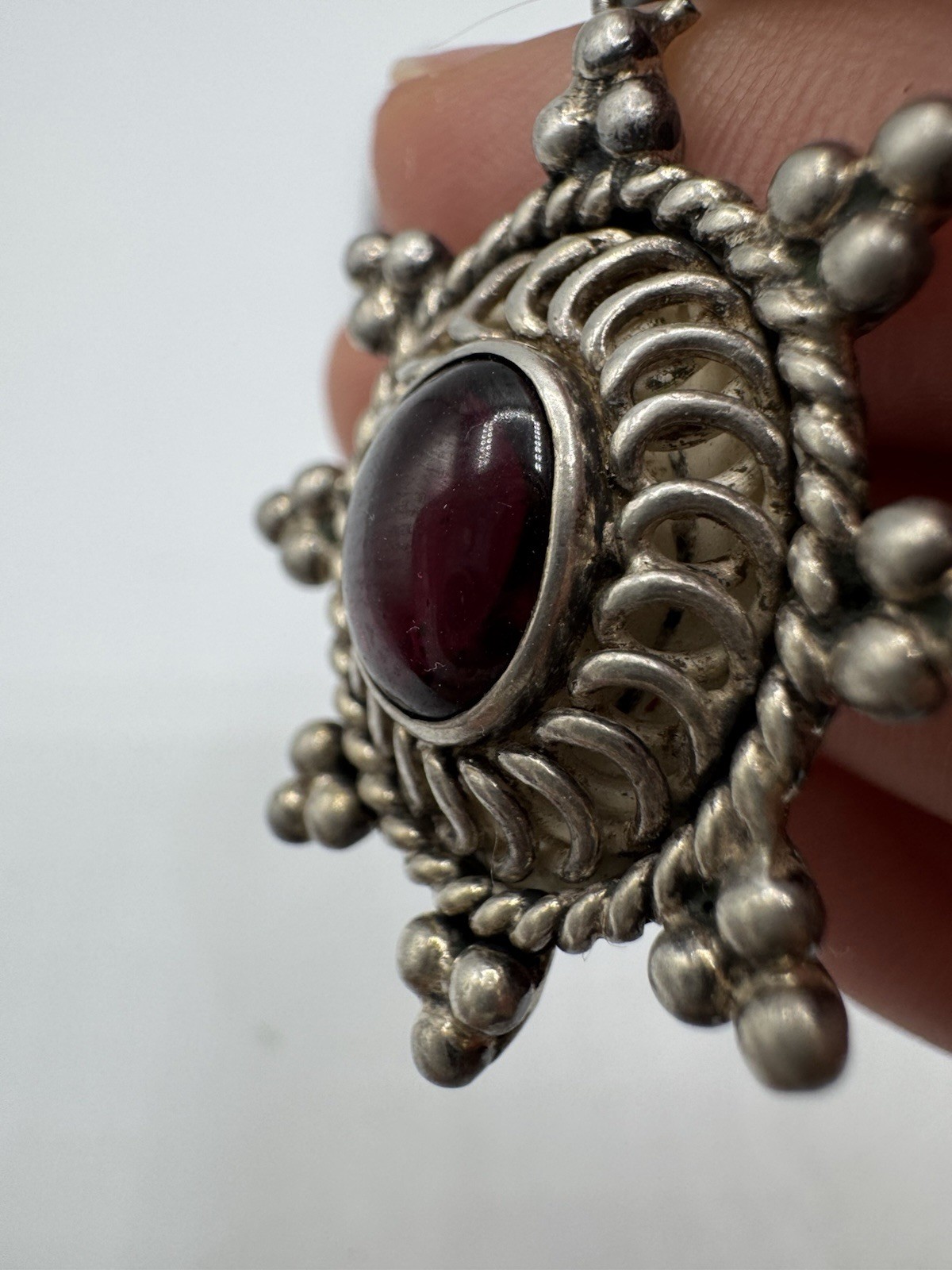 VTG Sterling Silver Colored Fresh Water Pearls necklace W/Silver Pendant Marked