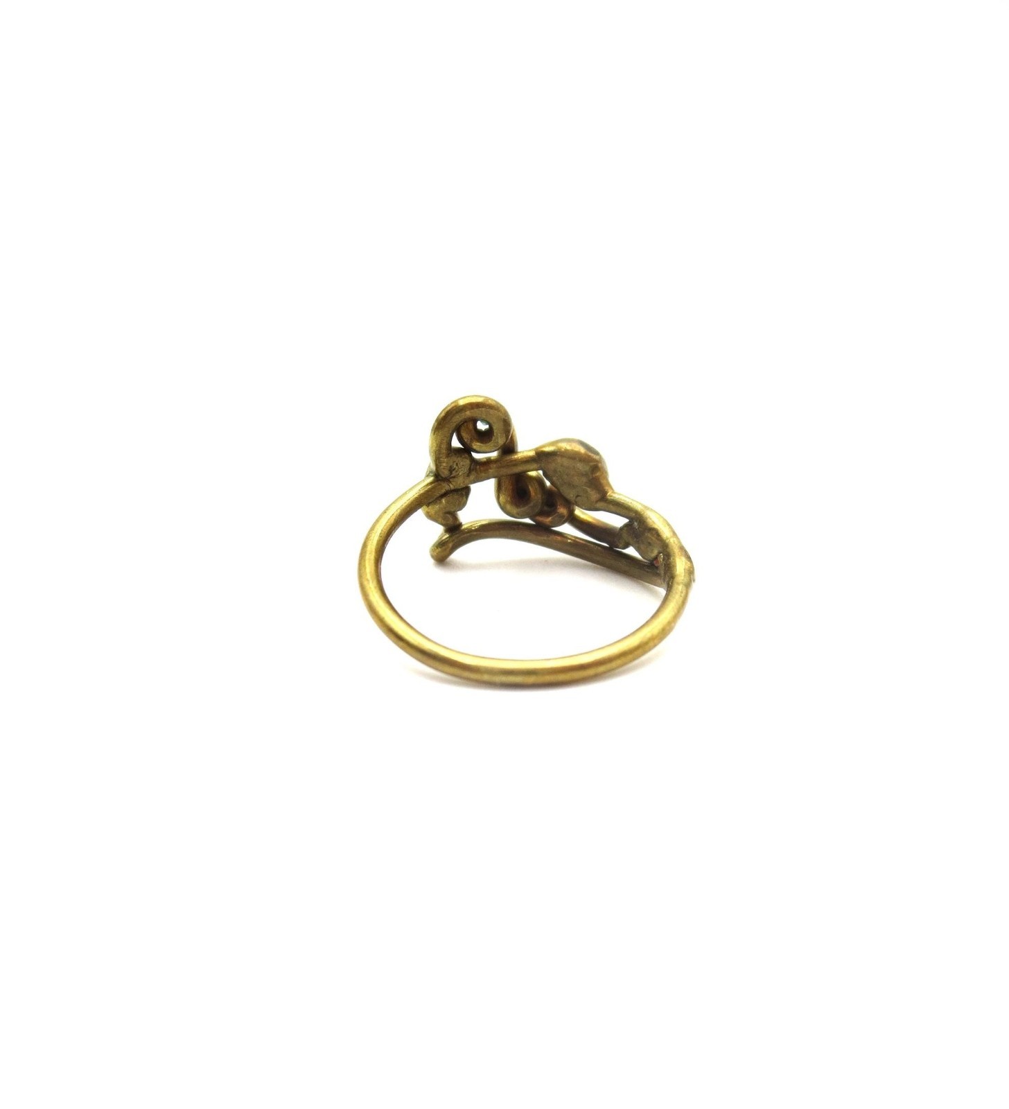 VTG MCM Bronze Brass Brutalist Abstract Twist Size 8.5 Ring Unisex 1970s