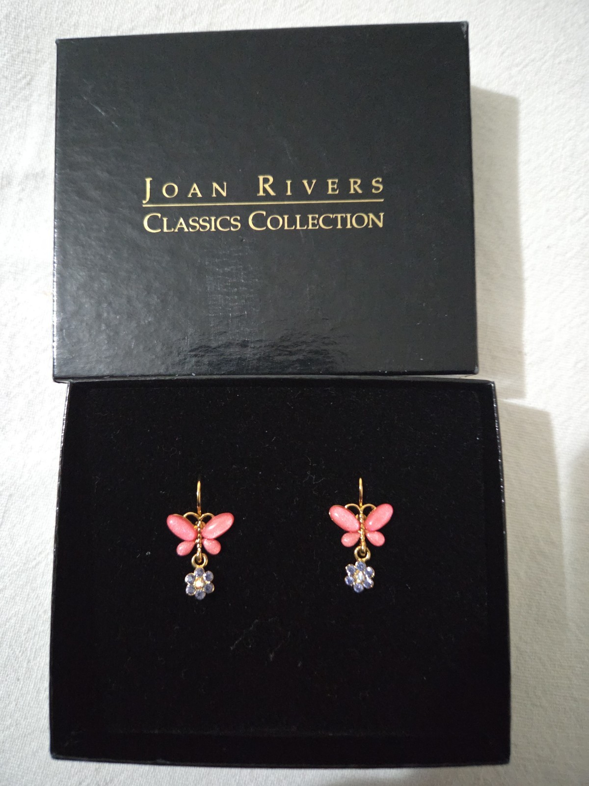 Joan Rivers Classics Collection Butterfly Flower Leverback Earrings Coral…