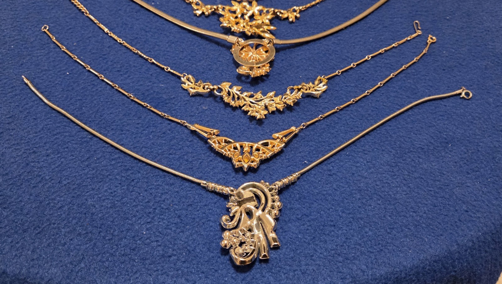 Vintage Mid Century Necklace Lot Of 10. Rhinestones. 6 Signed Kramer Trifari…