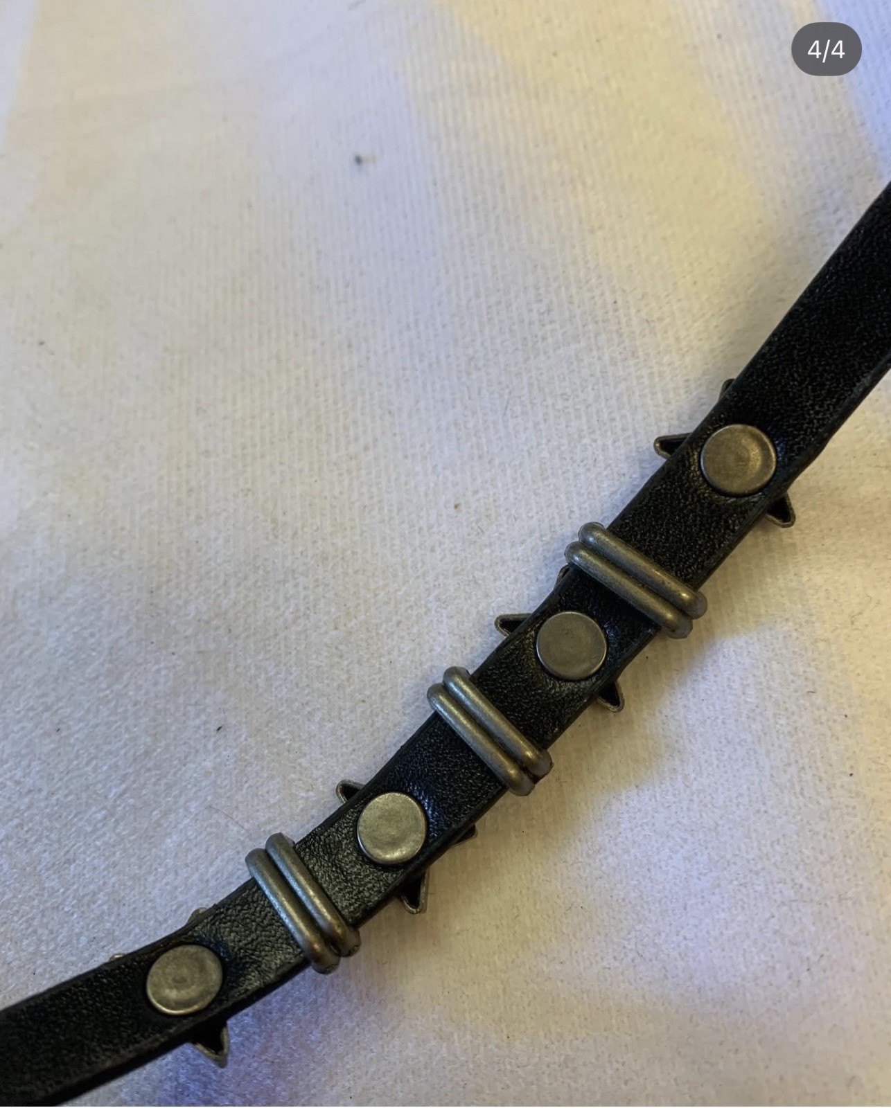 Black Faux Leather Cuff Bracelet Size S Adjustable Star Studs Vintage Hot Topic