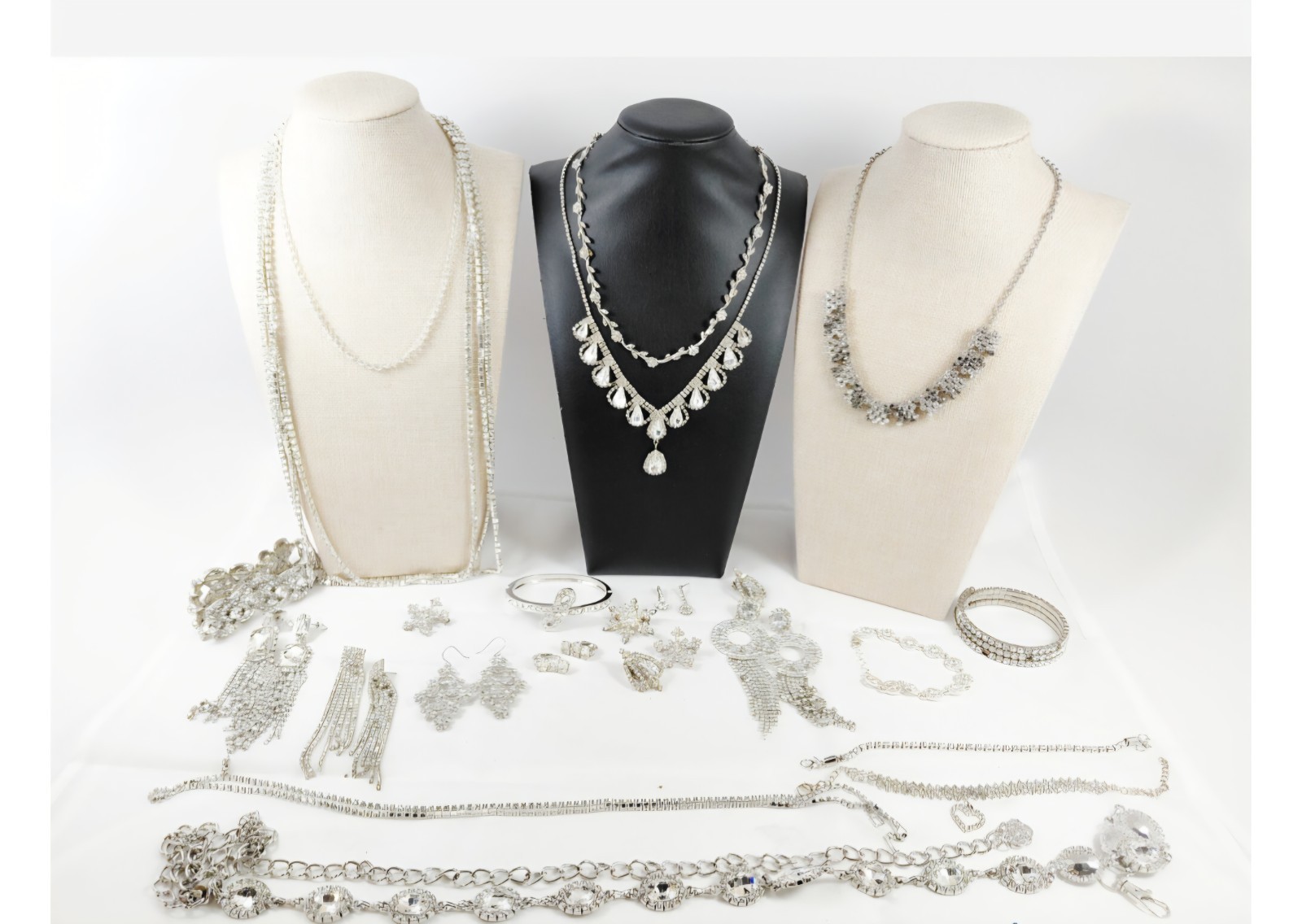 1lb Vintage/Modern Rhinestone Costume Fashion Jewelry Lot