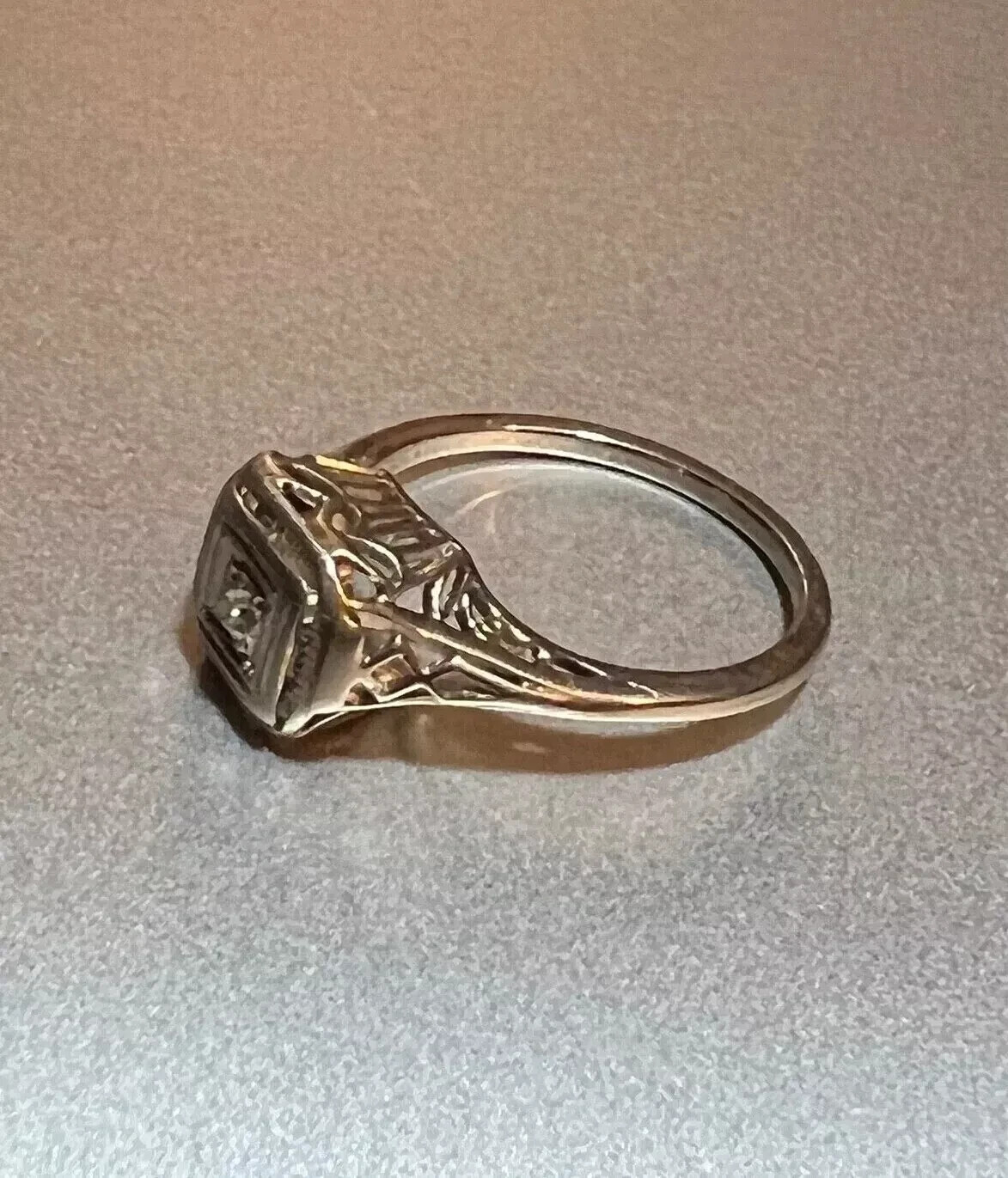 Art Deco Style 1.85Ct Lab Created Diamond Engagement 14K White Gold Finish Ring