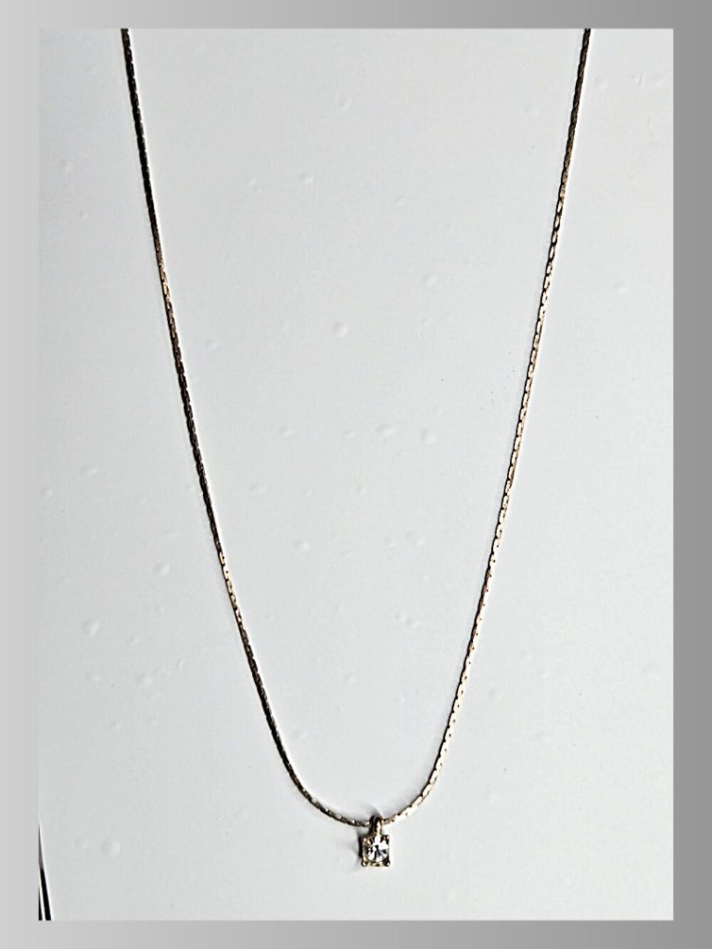 18 Inch Silver Tone Solitaire Necklace
