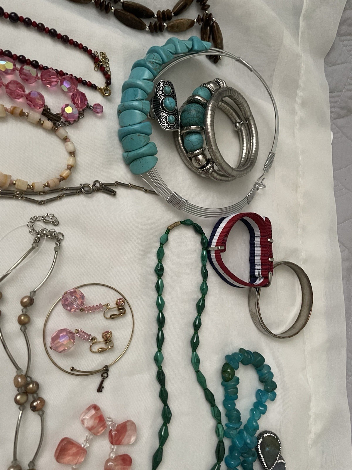 Vintage Jewelry Lot with Various Styles Necklaces/ Earrings/bracelets/ Others