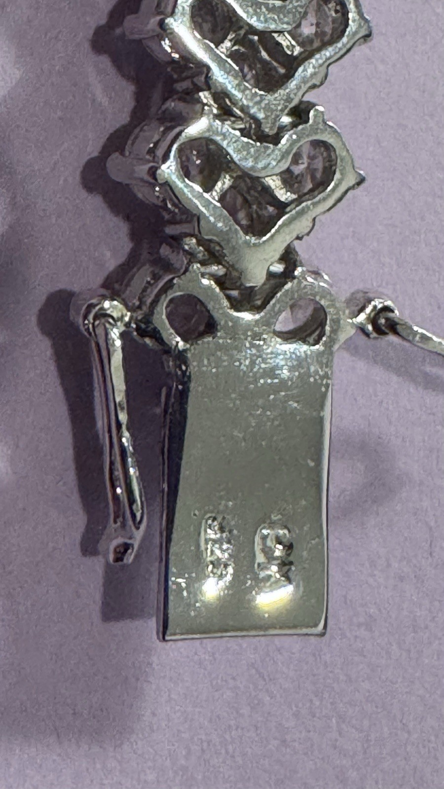 Australia Rhinestone On Italian Sterling 925 Bracelet with Safety Latch.