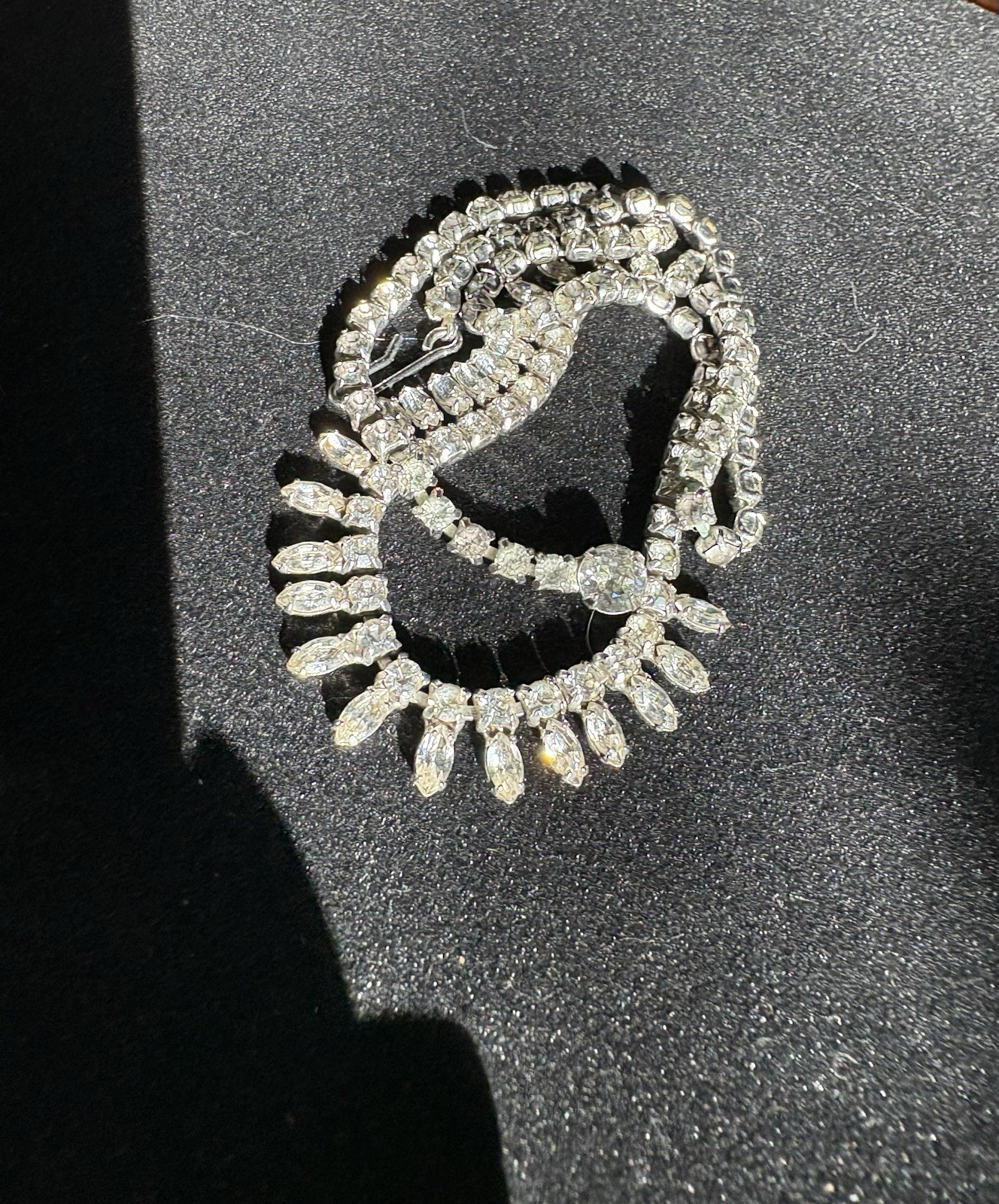 Vintage – 1950s – Rhinestone- Necklace- Signed B David- 17”-please See pictures