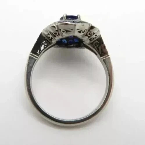 Beautiful Art Deco Style Oval Cut Lab Created Diamond 925 Silver Engagement Ring