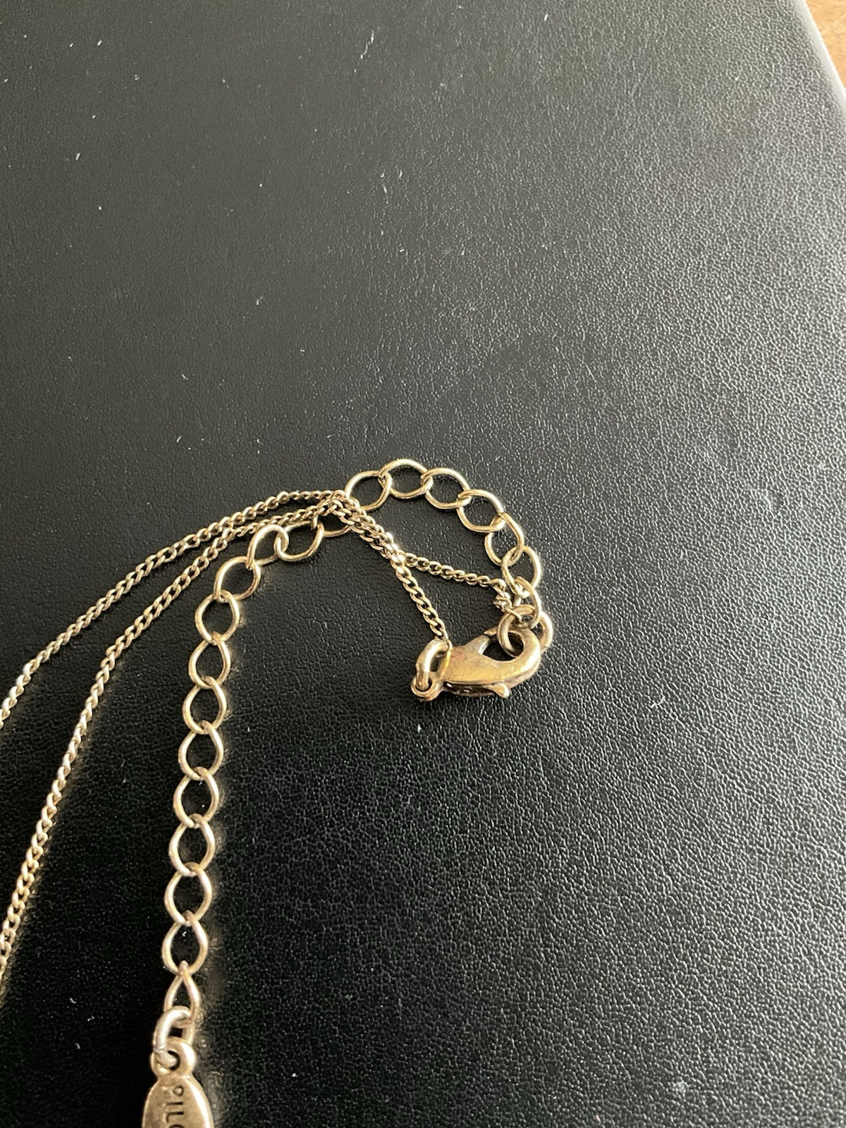 Double Signed Pilgrim Gold Tone Necklace With Blue Enamel Flower Rhinestone Ctr