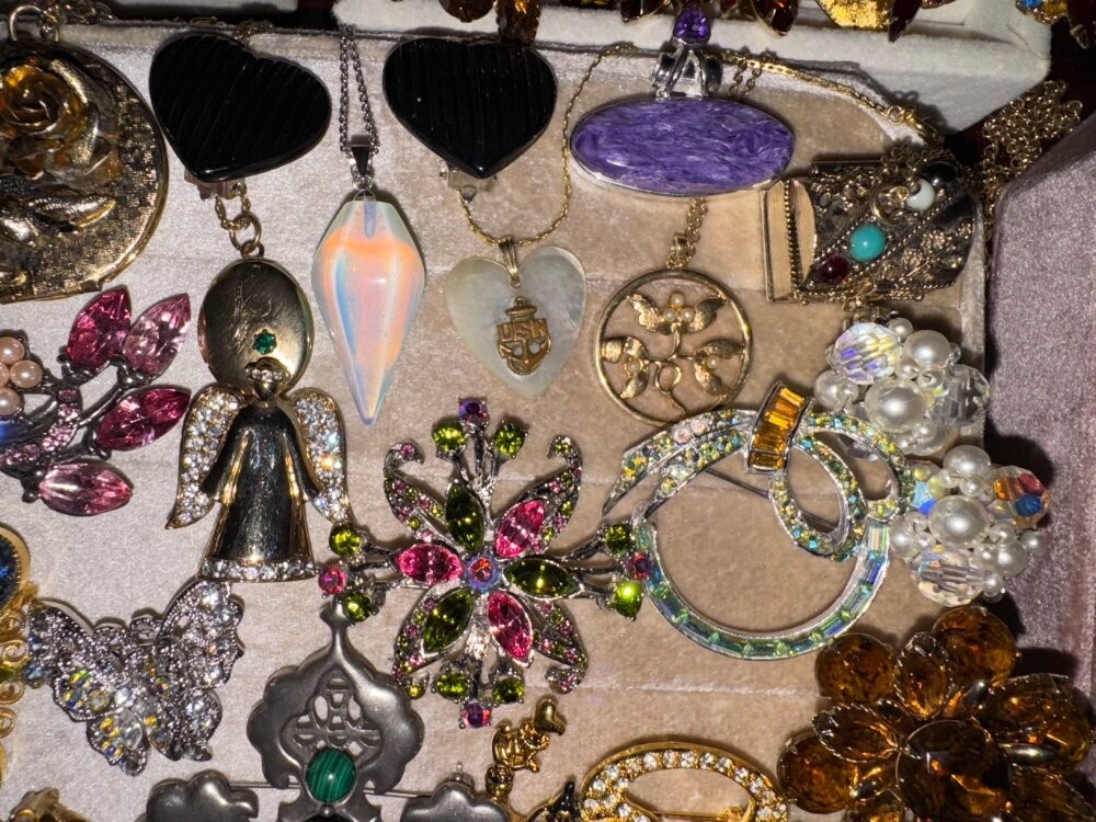 Rhinestone Vintage Jewelry Brooch Lockets Crystal Coro Juliana Weiss Robert Hobe