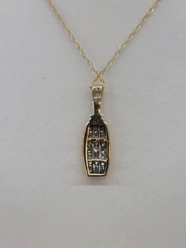 Round Cut Lab Created Diamond Woman Party Wear Pretty Pendent 14K Yellow Gold FN