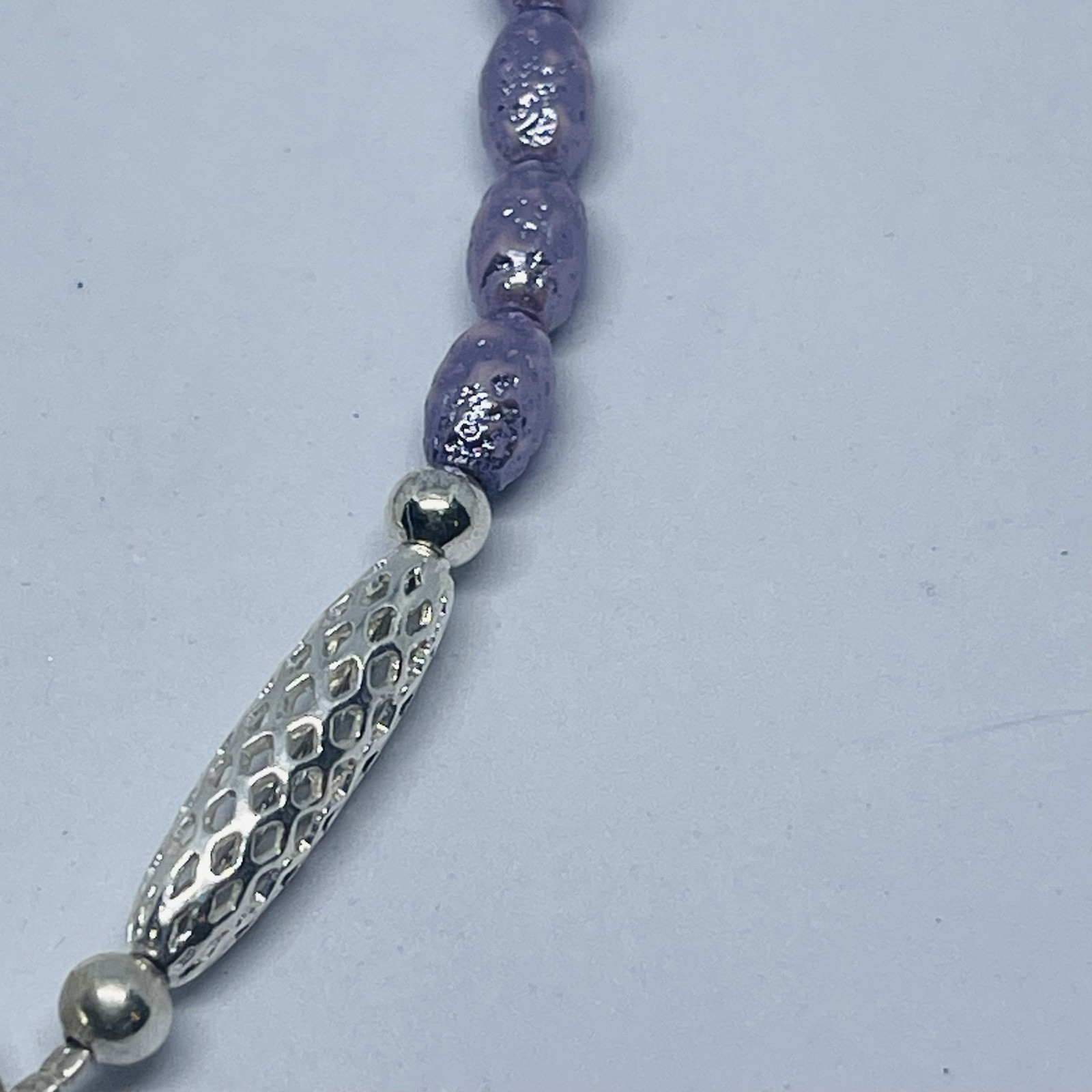 Fab 1950s Lavender Freshwater Pearls Necklace Orate Magnetic Clasp Japan VTG