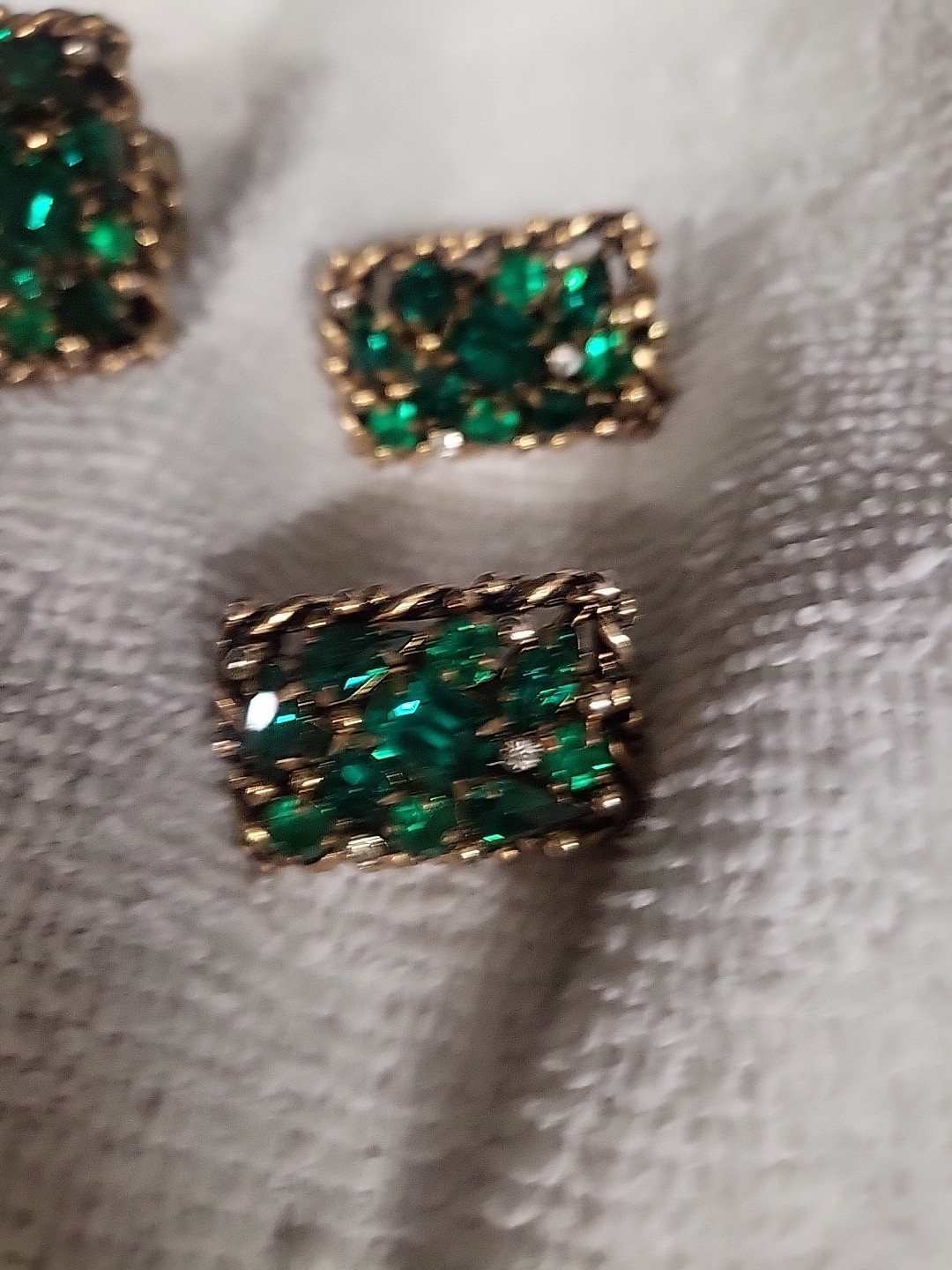 1950s Beautiful Dark Green Signed Barclay Demi-Parure