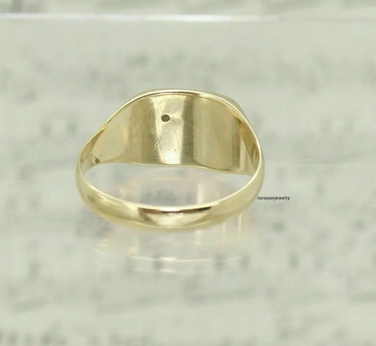 0.50Ct Round Cut Moissanite Men’s Pinky Wedding Ring 14K Yellow Gold Plated