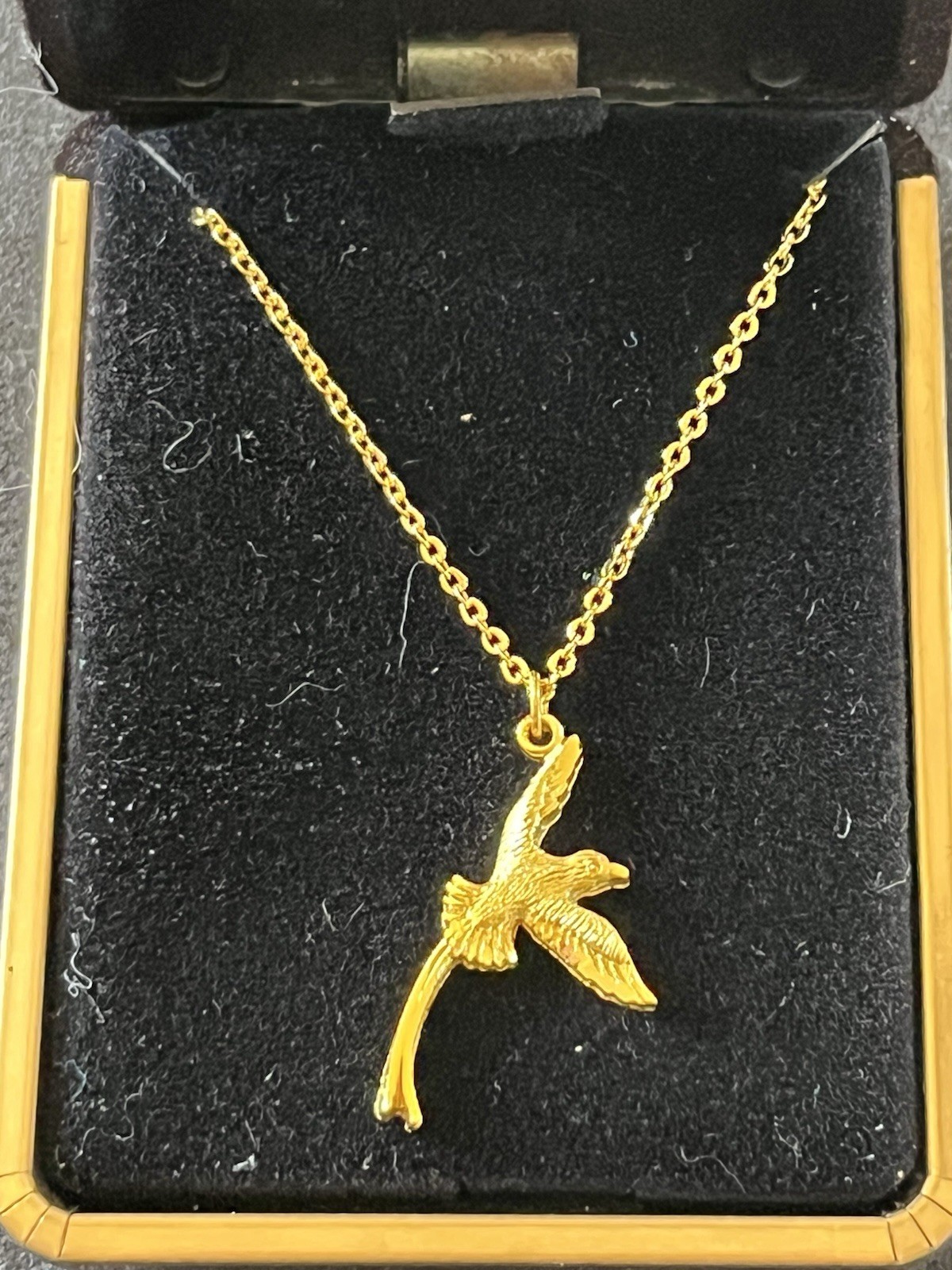 Vintage Scissortail Yellow Gold Plated Necklace