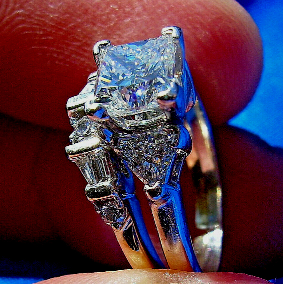 Original EARTH MINED DIAMOND Wedding Band Stack Design 14K WHITE GOLD Ring Guard