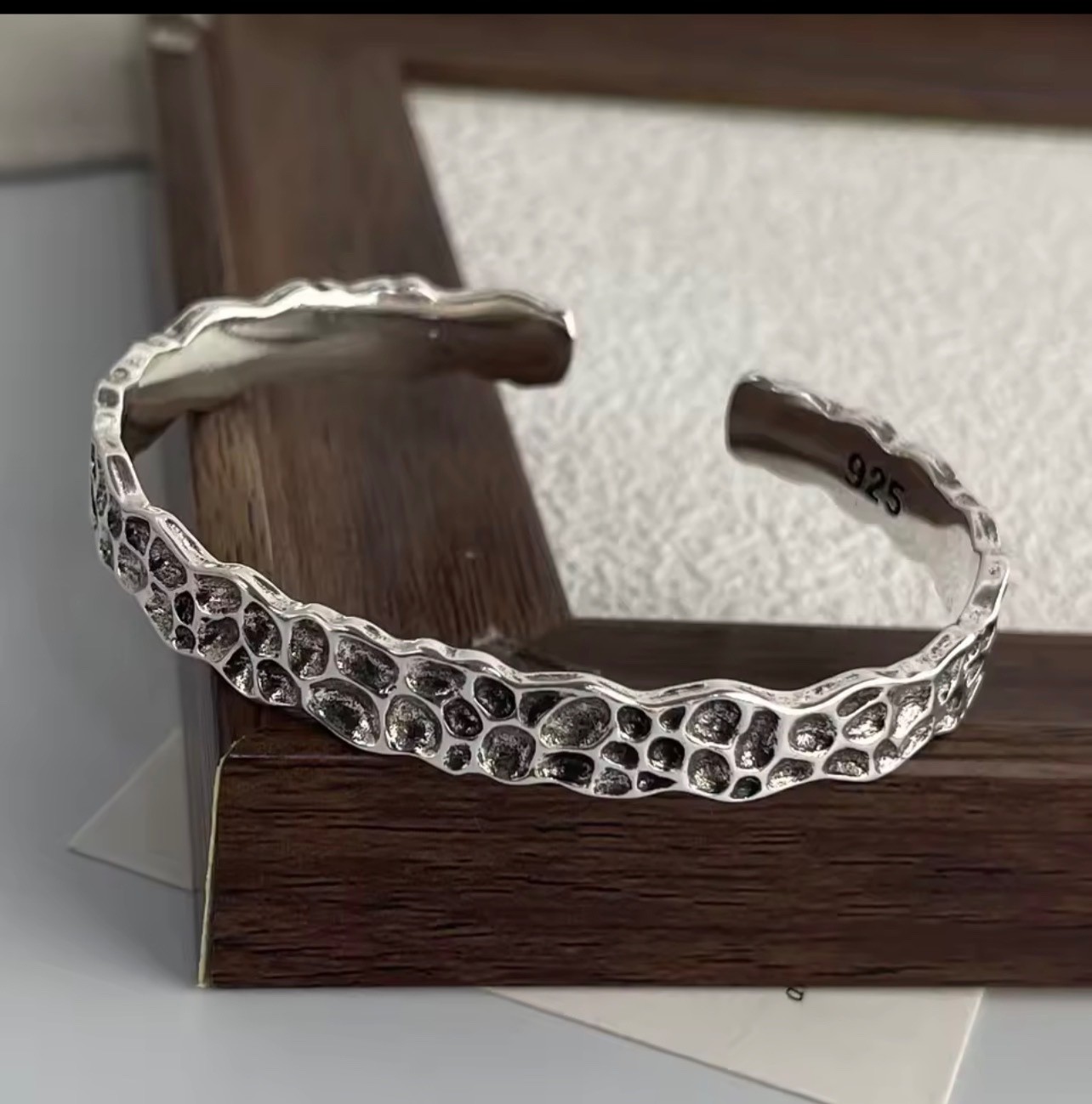 Vintage Boho Silver Tone Bangle Bracelet for Women Floral Rose Butterfly Adjusta