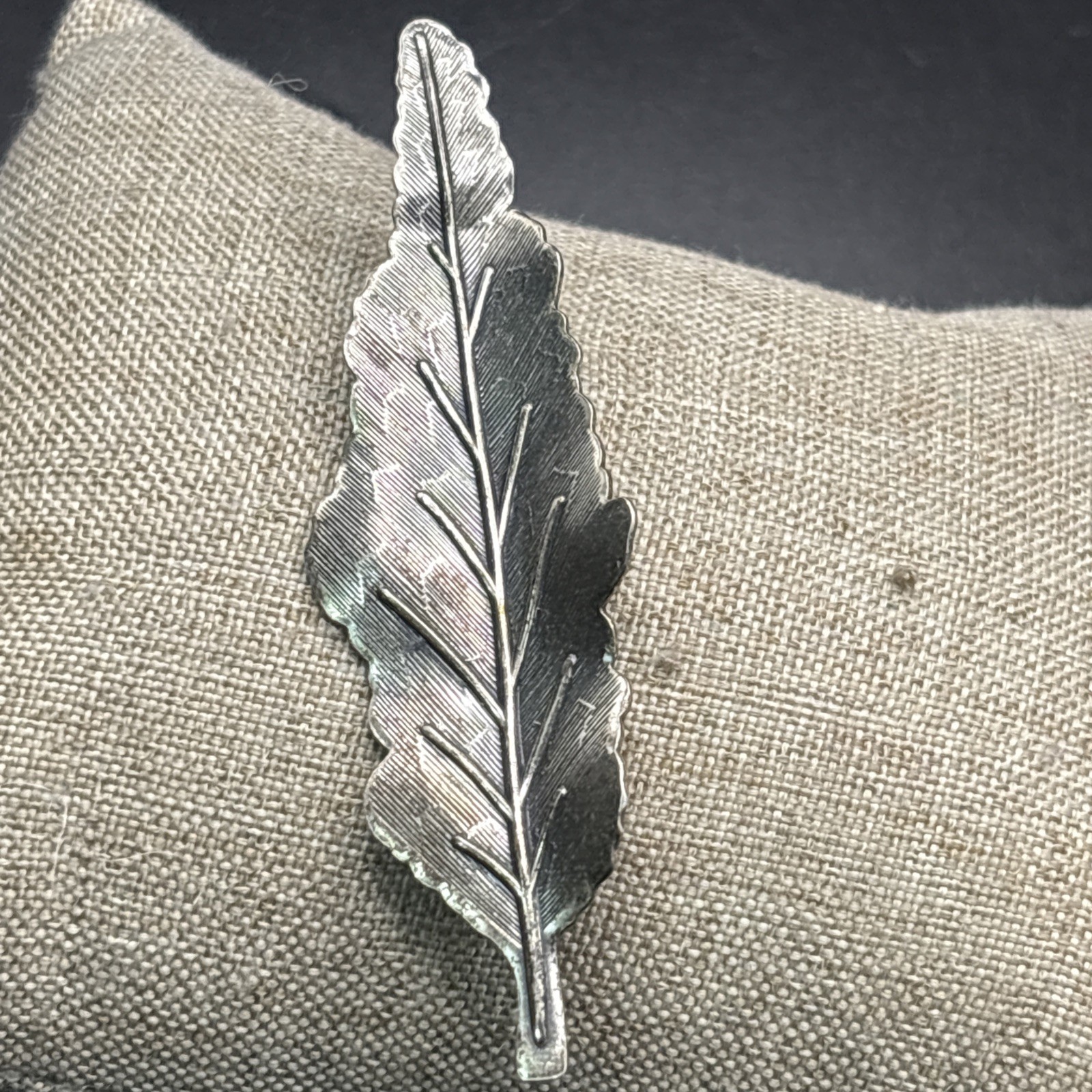 Vintage Danecraft sterling Silver brooch Pin Leaf Signed 2.5” 5g