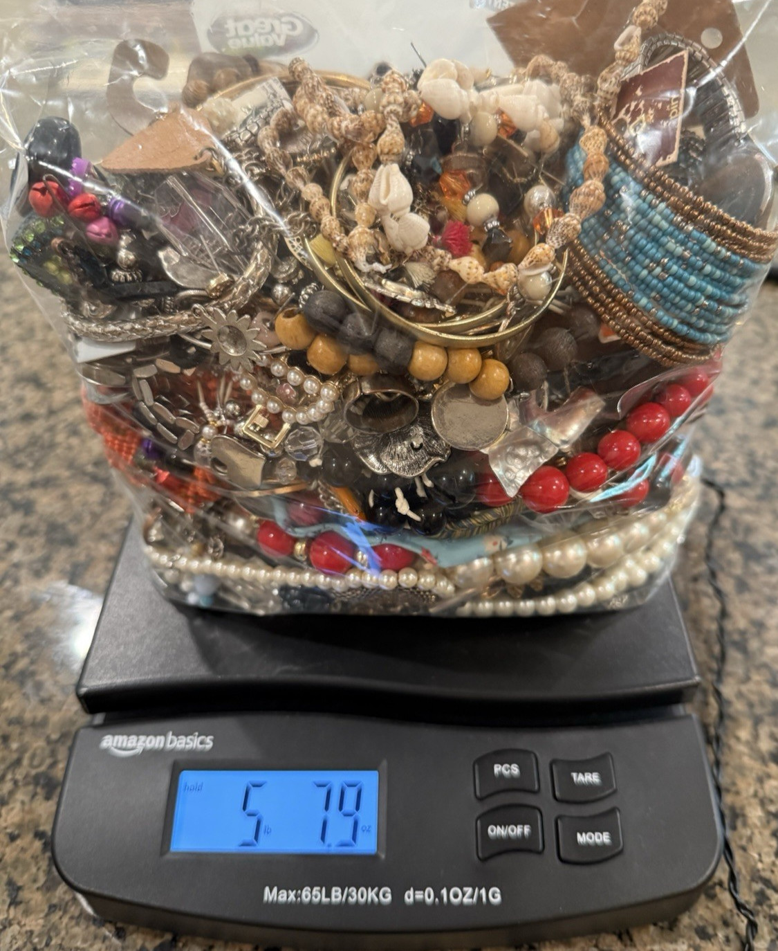 Vintage To Now Unsearched Untested Jewelry Lot X, 5 lb. 8 oz.