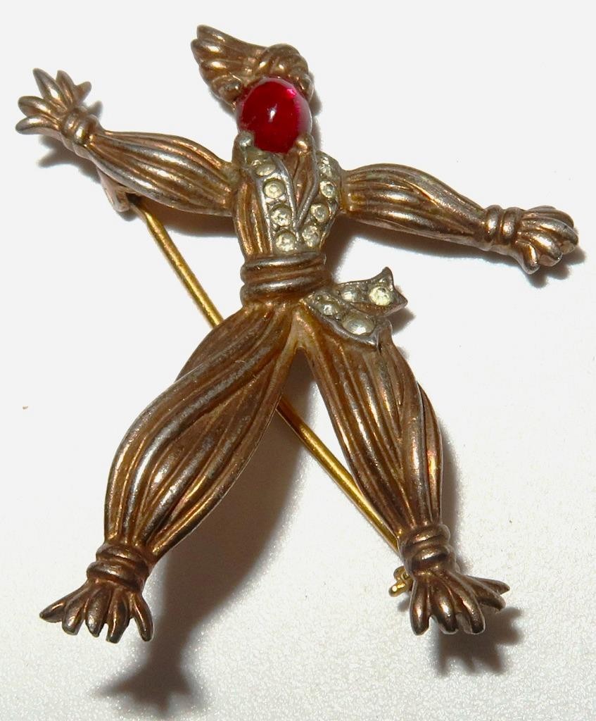 Alfred Philippe Trifari Sterling Rintintin Rag Doll Brooch, 1 1/4″ X 1 5/8″