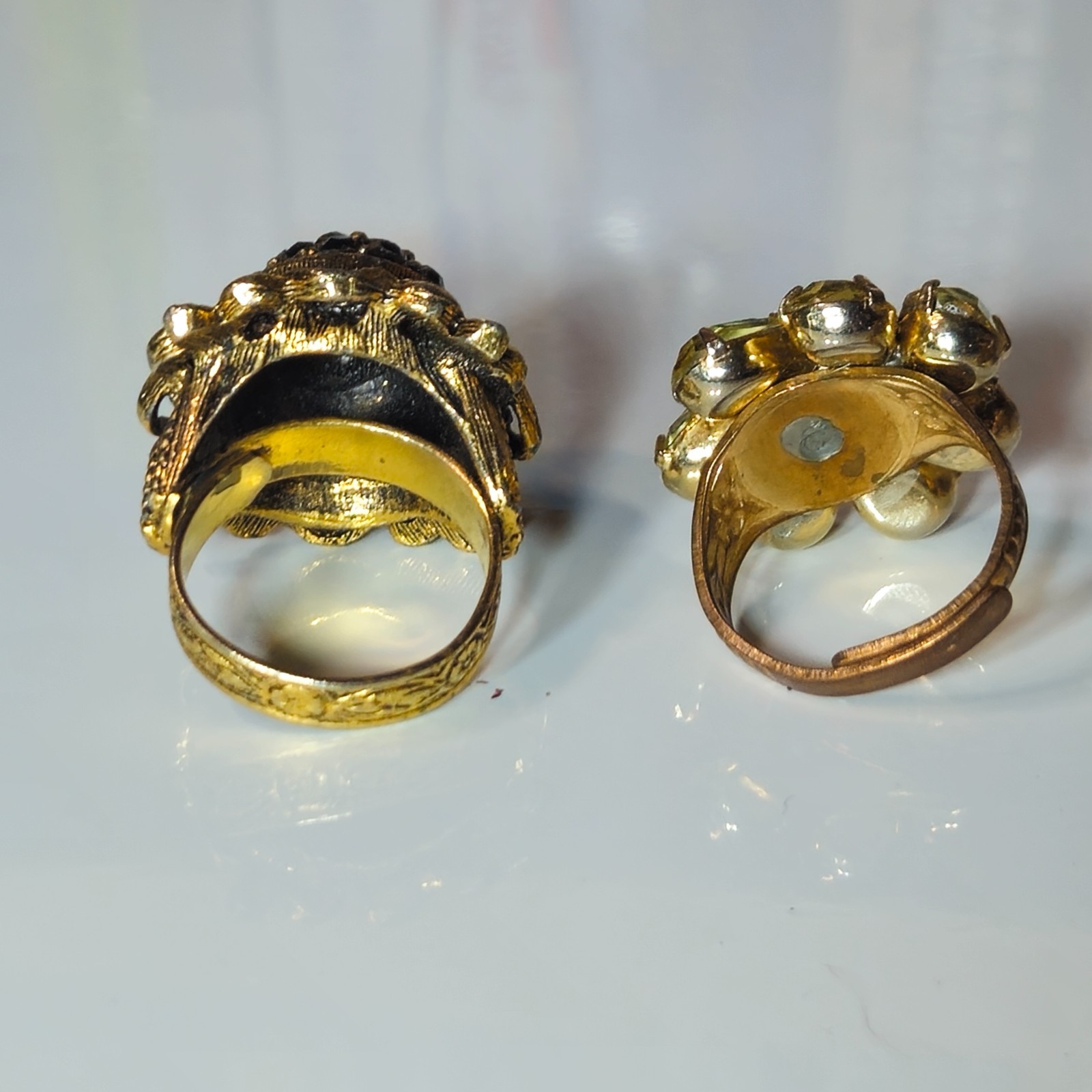 Vintage 6 Pc Assorted Judy lee &Unsigned Ring Lot Jewelry Mixed Styles and Sizes