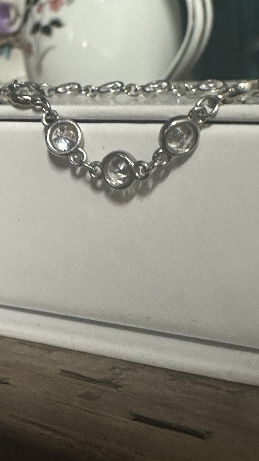 925 Sterling Silver Bezel Set Clear Cubic Zirconia Tennis Cable Bracelet Vietnam
