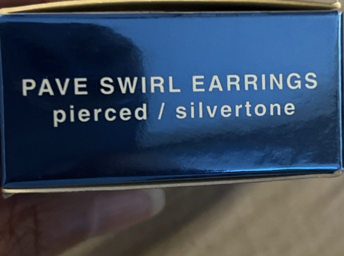 Avon Silver tone Crescent Curve Swirl Statement Earrings