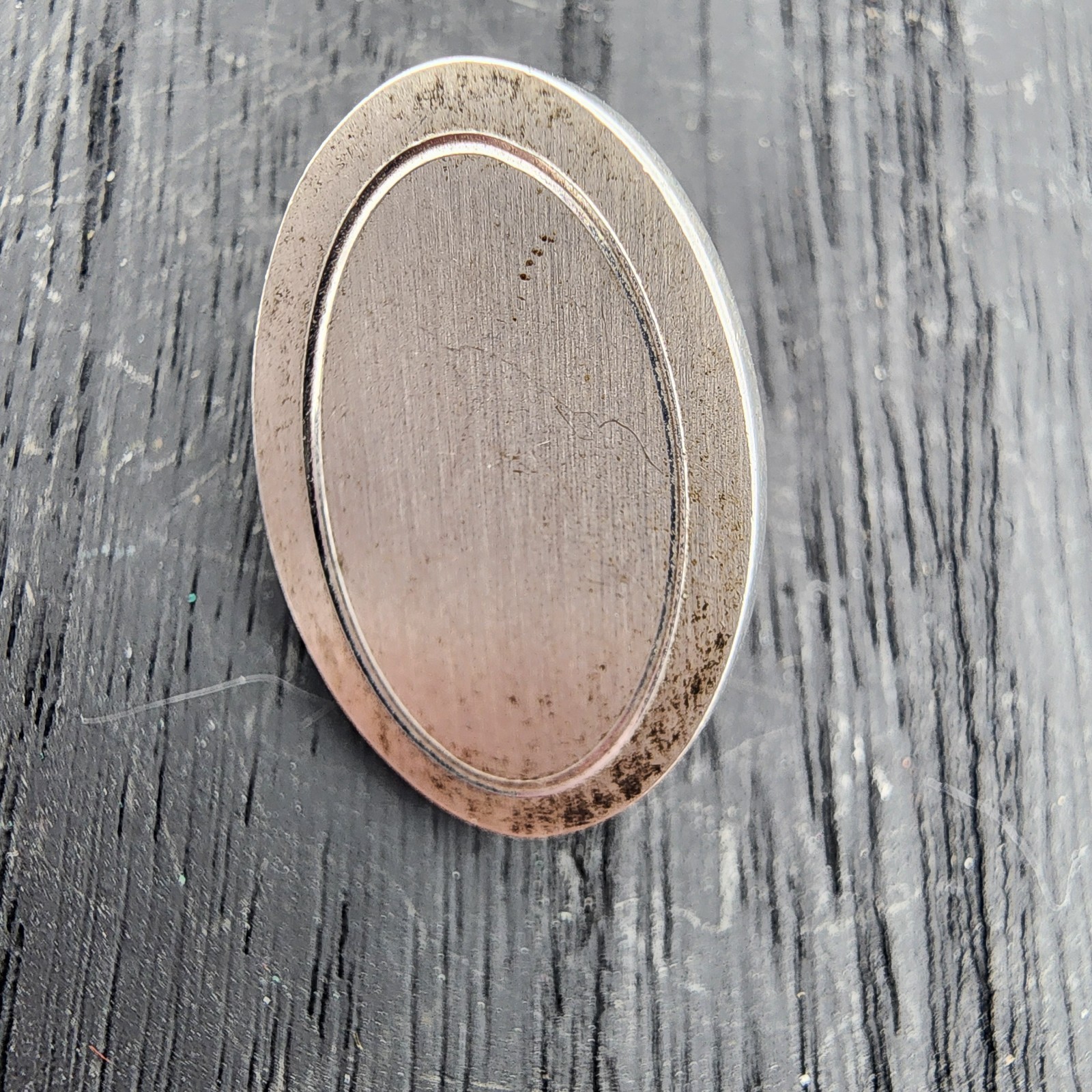 Vintage Stuckey Speer 925 Sterling Silver Oval Tie Clip Blank Mid Century Bar