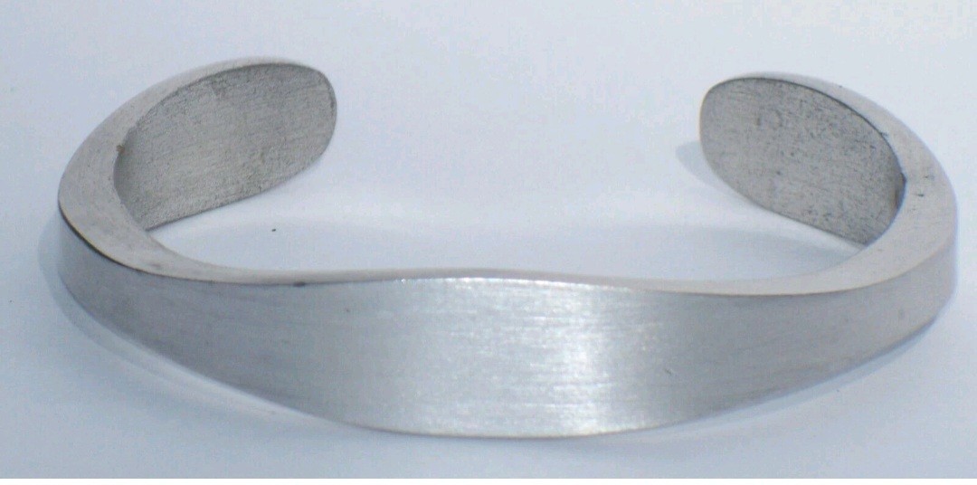 Vintage Speidel Cuff Bracelet ID Identity Engravable Brushed Silver Tone