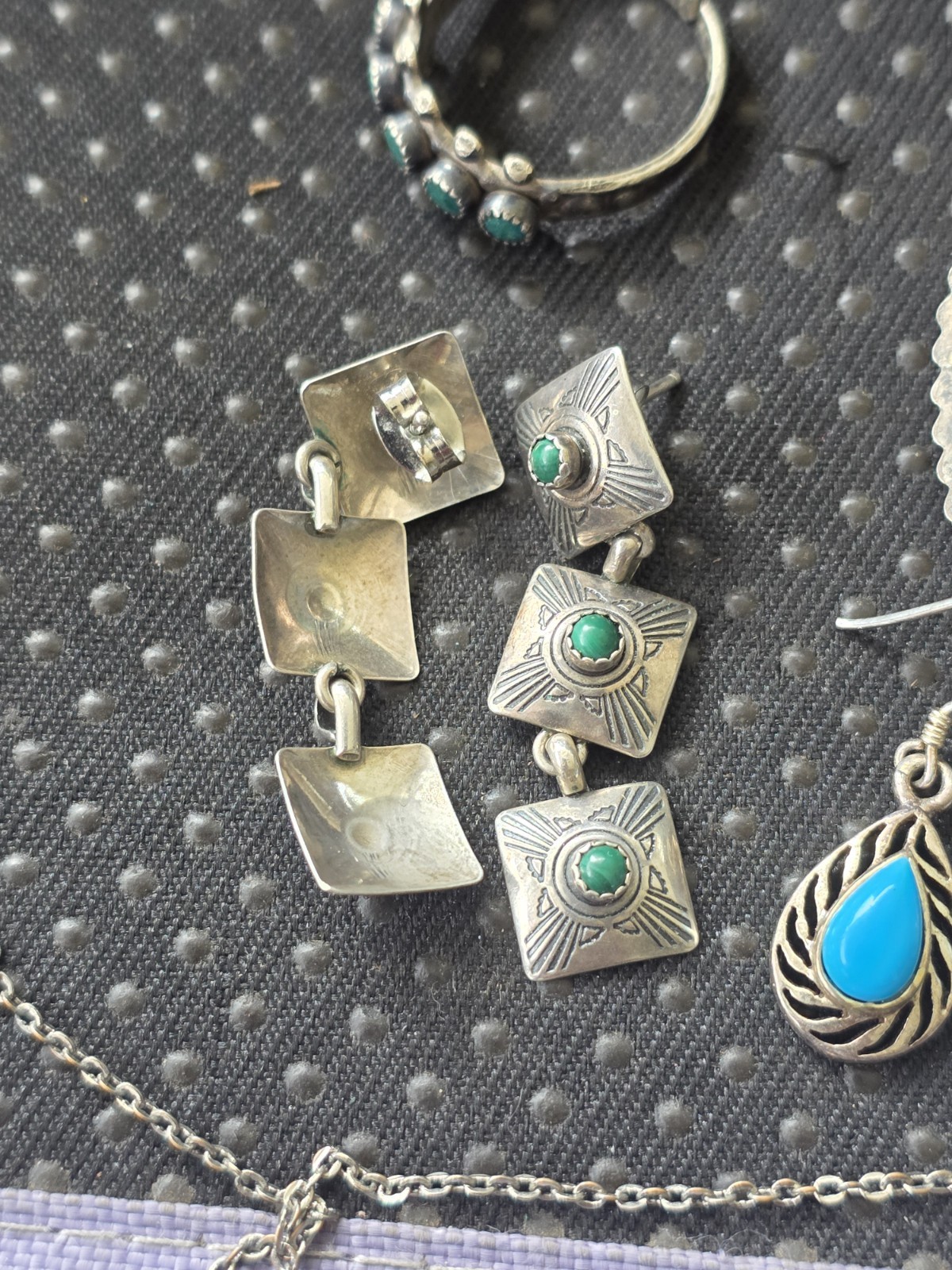 Vintage Sterling Silver Native American Style Jewelry Lot 4 Scrap Or Wear D3