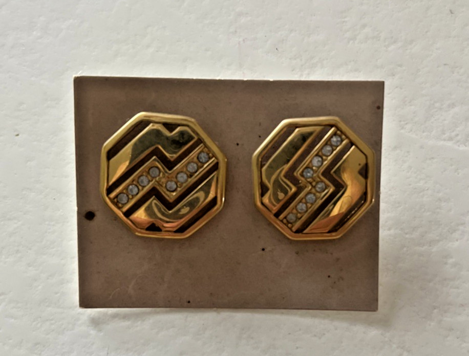 Vintage AVON Centennial 1986 Pearced Earrings Gold Tone
