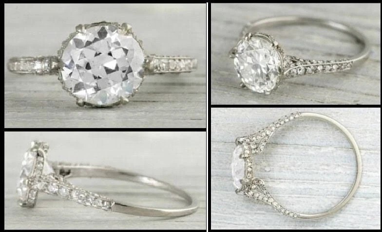 2.00Ct Round Cut Lab Created Diamond 925 Silver Engagement Bridal Ring