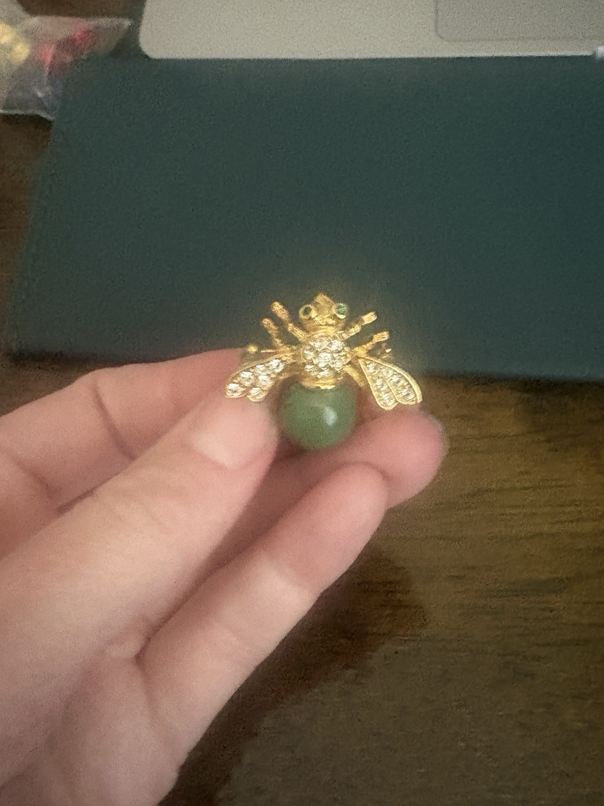 Joan Rivers Vintage Gold Interchangeable Bee Brooch With 10 Colored Bottoms