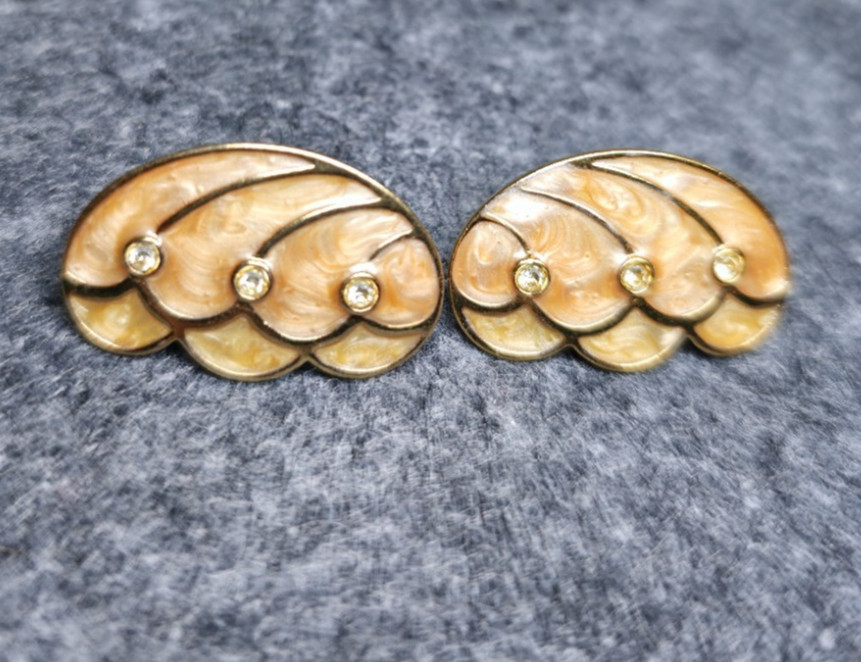 KJL Kenneth Jay Lane For Avon Earrings Butterfly Wings, Vintage