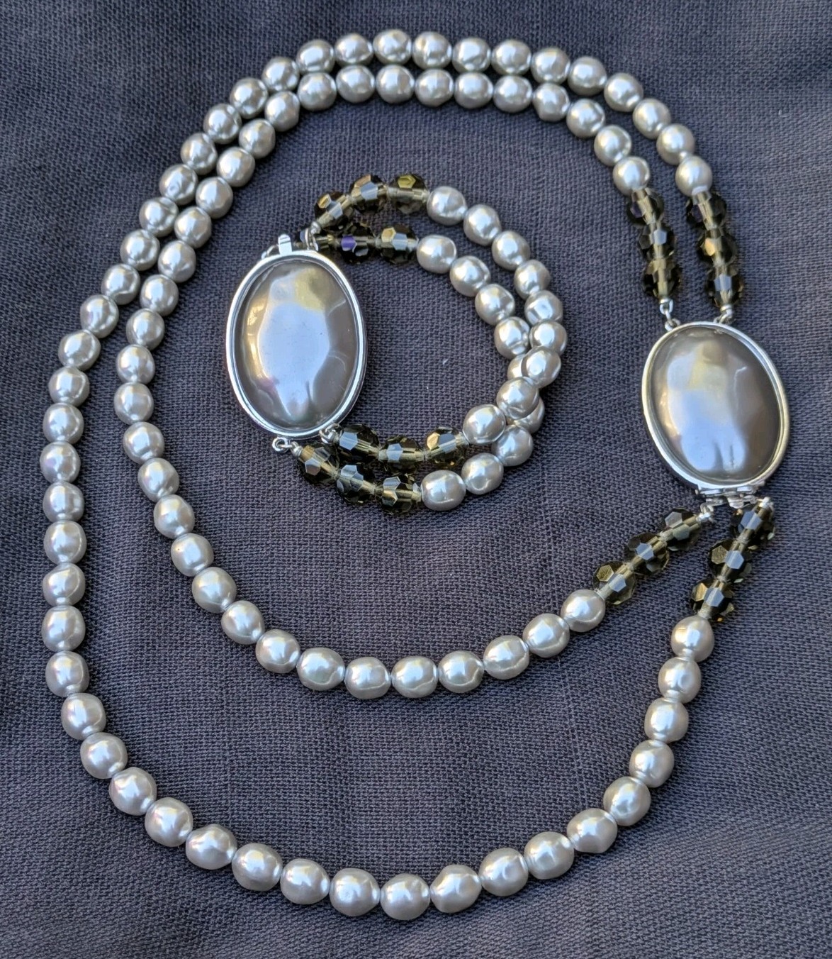 Vintage YSL Yves Saint Laurent Faux Baroque Pearl Necklace & Bracelet Set C46