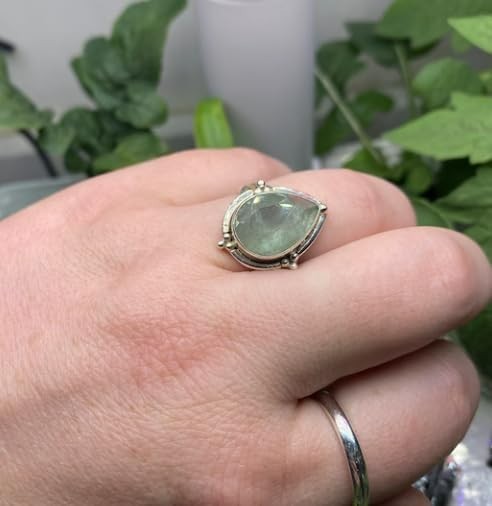 Aquamarine Pear Shape Ring 925 Sterling Silver Handmade Gemstone Ring Size 5-12