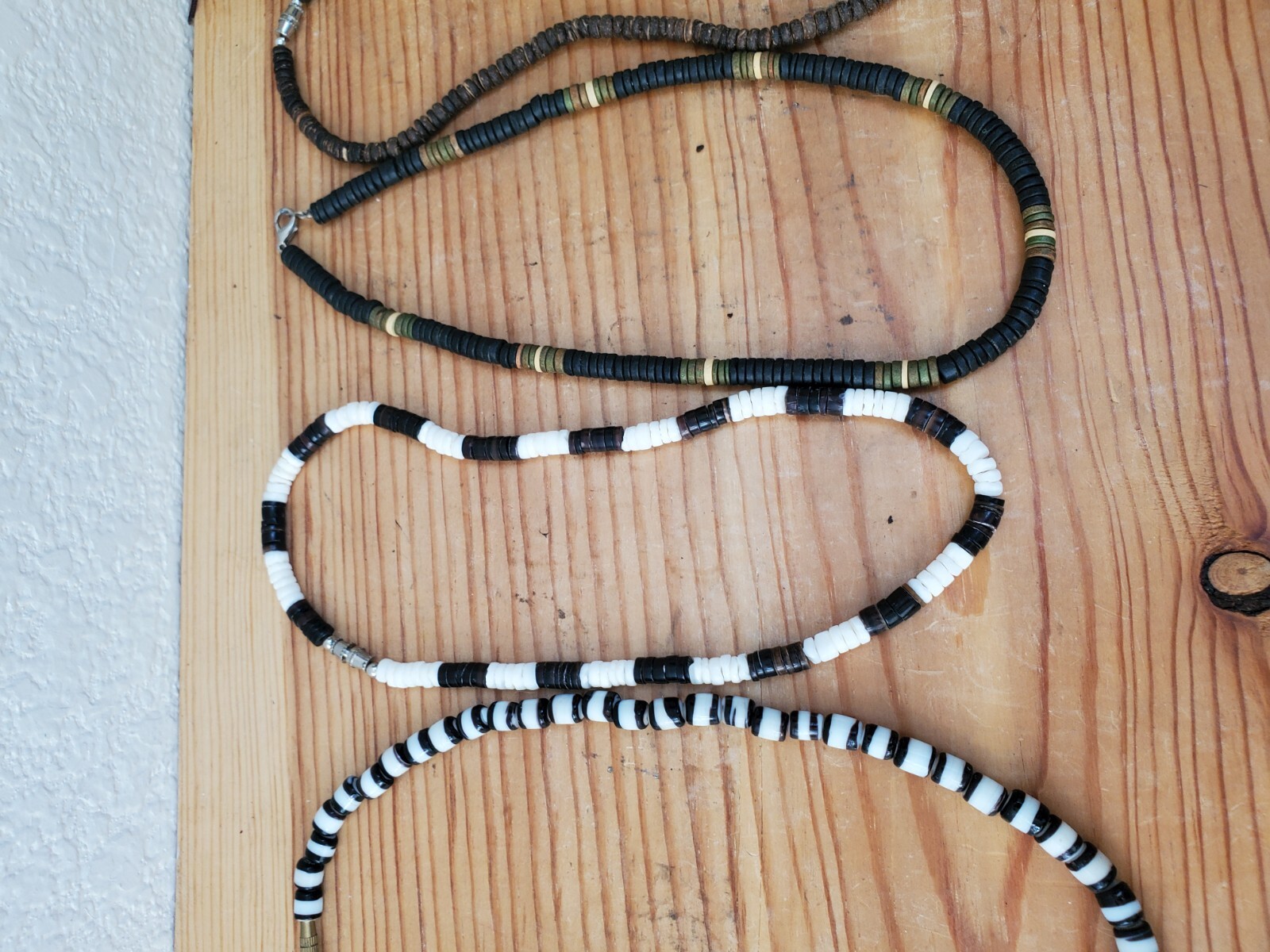 5x Ethnic African Natural Materials Necklaces Wood Glass Shell Prayer Seed Beads