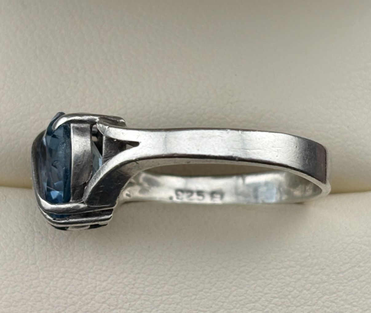 925 Sterling Silver Vintage Sky & Swiss Blue Topaz Designer Rings Sz. 8 & 8.5