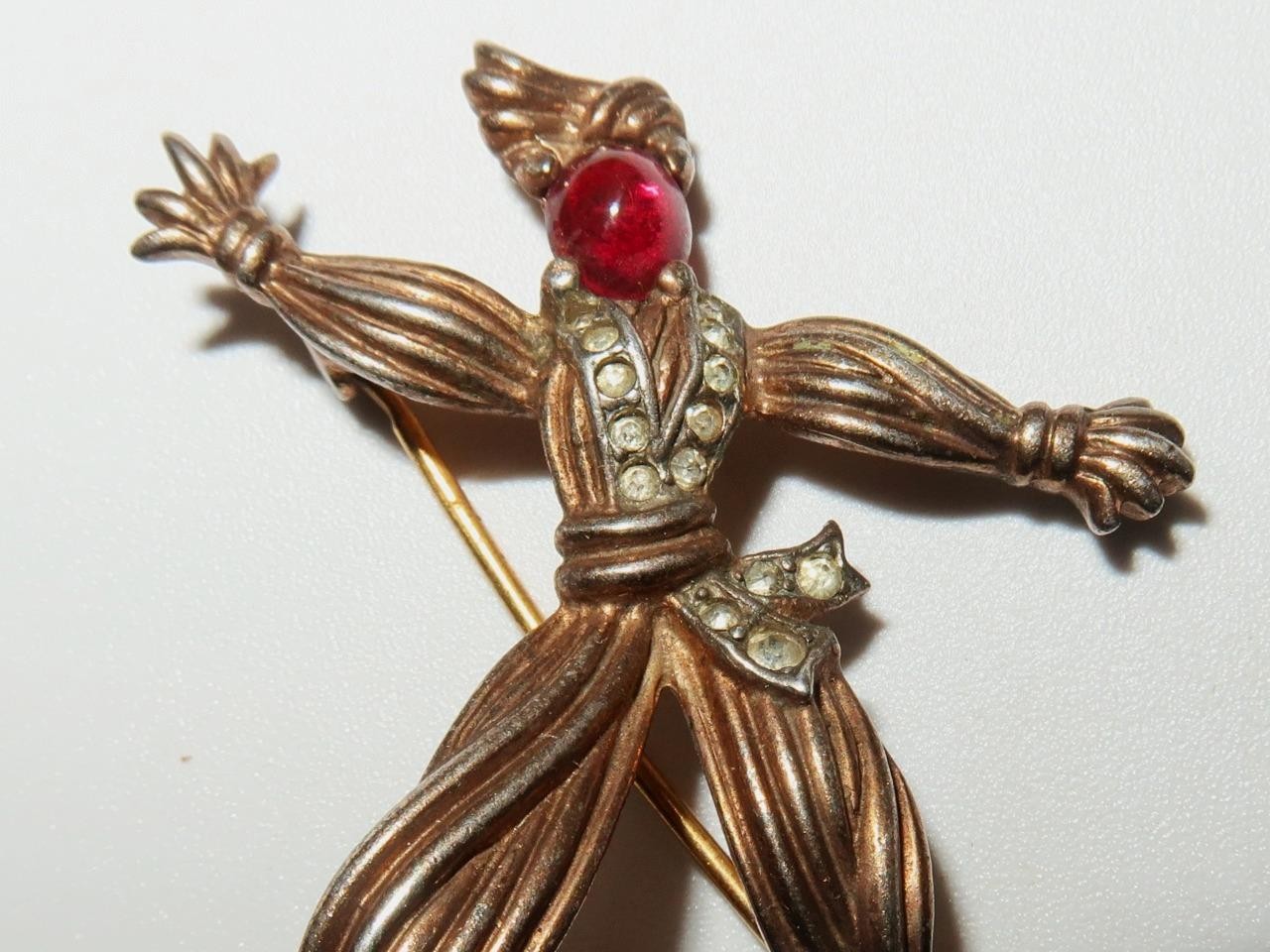 Alfred Philippe Trifari Sterling Rintintin Rag Doll Brooch, 1 1/4″ X 1 5/8″