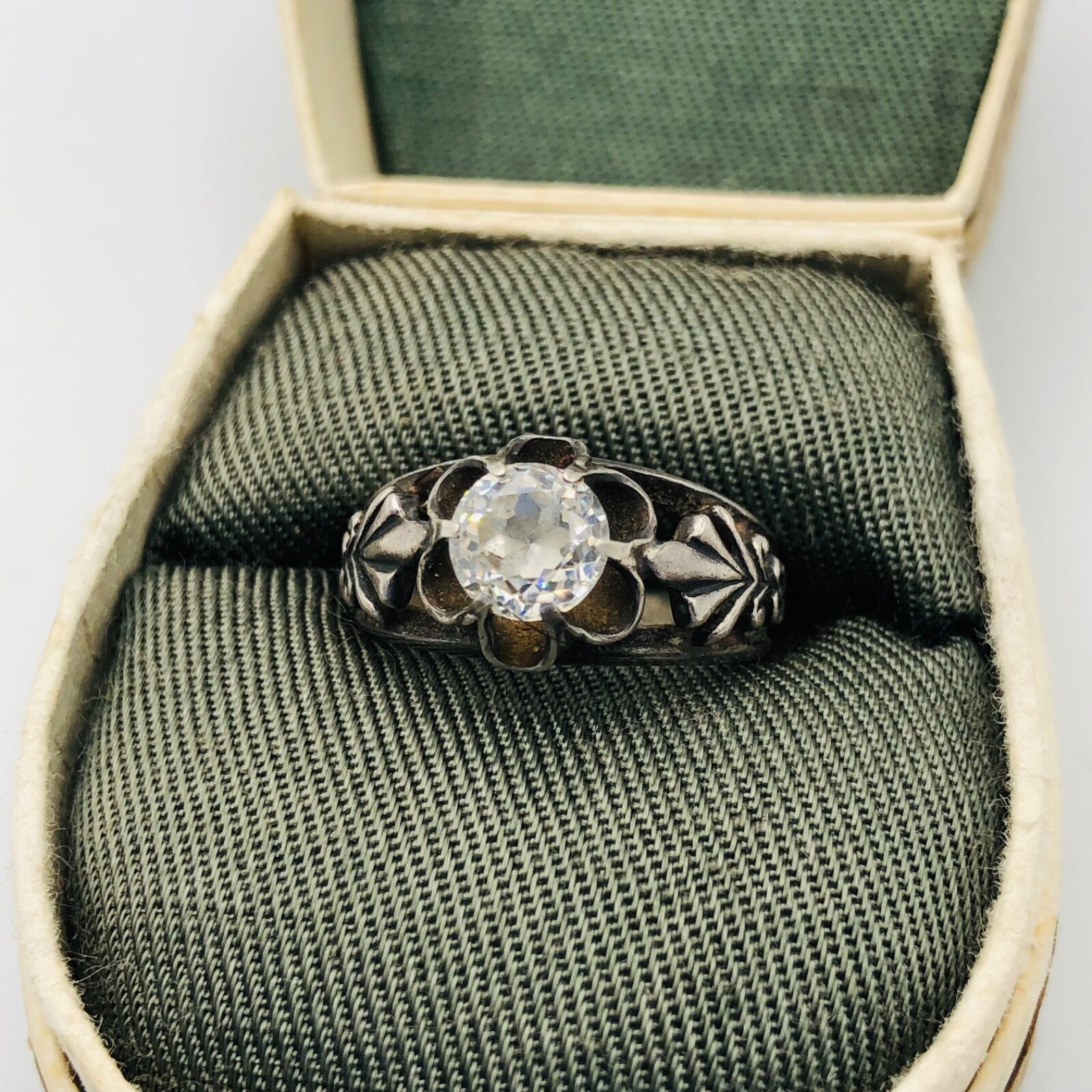 Soviet Engagement Ring Silver 875 Rock Crystal Size 5