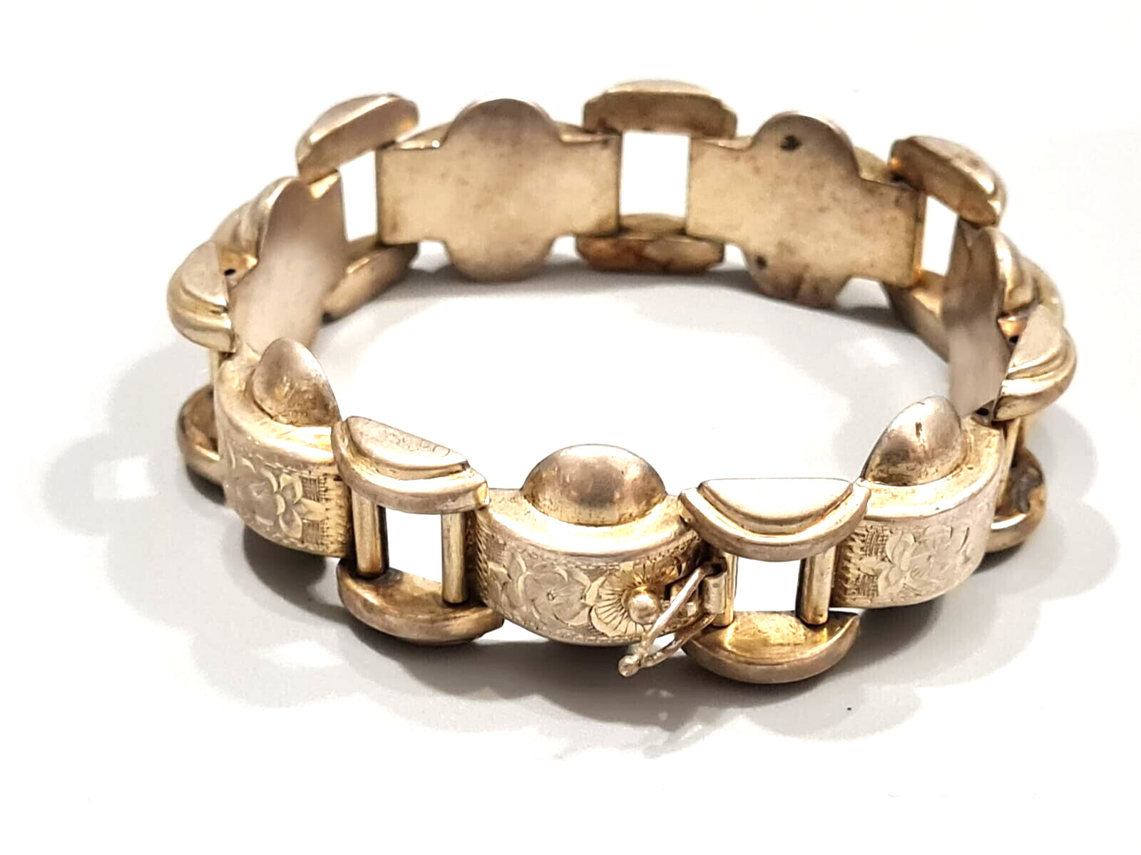 Antique Art Deco Austrian 800 Solid Silver Links Bracelet