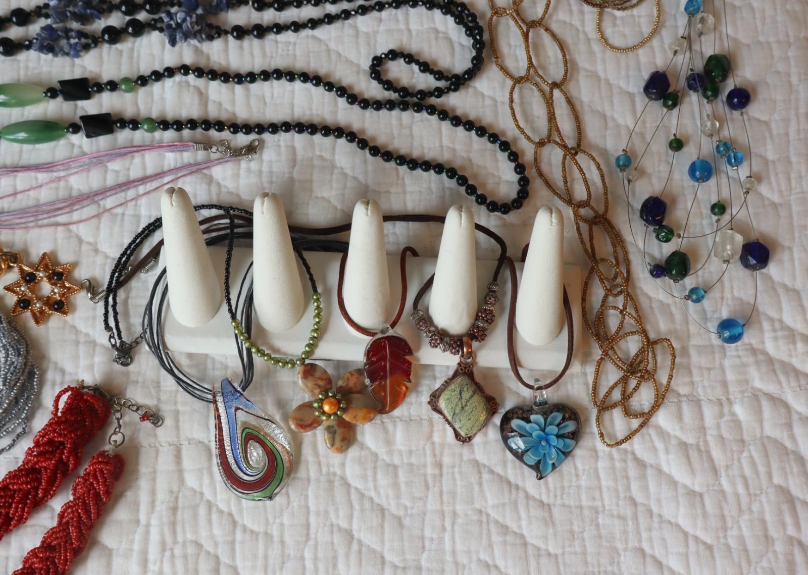 Variety Jewelry 30+ piece Lot, 3+ Lbs, all wearable plus extra pieces for crafts