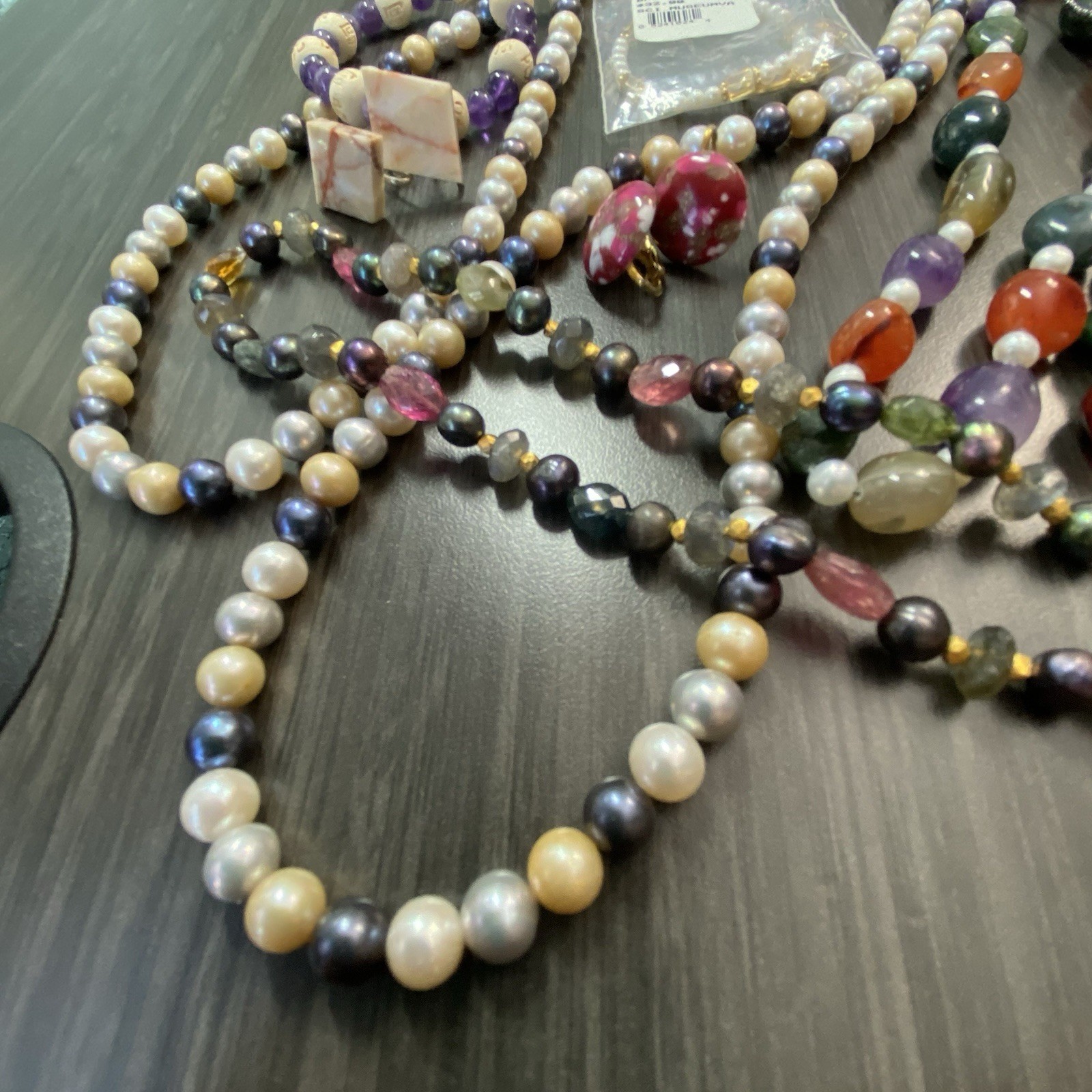 Gemstone Necklace & Bracelet Lot – Semi Precious Gem Jewelry – Amethyst & More