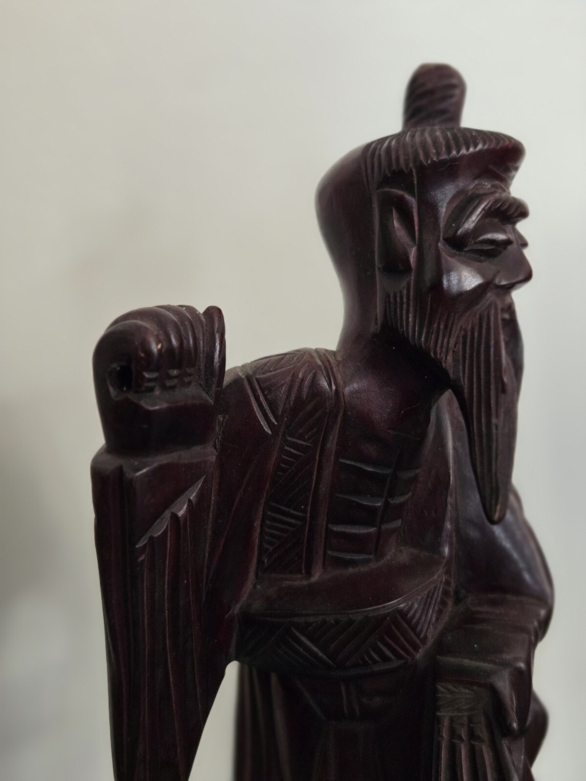 Chinese Fisherman Beautiful Wood HandCarved Sculpture