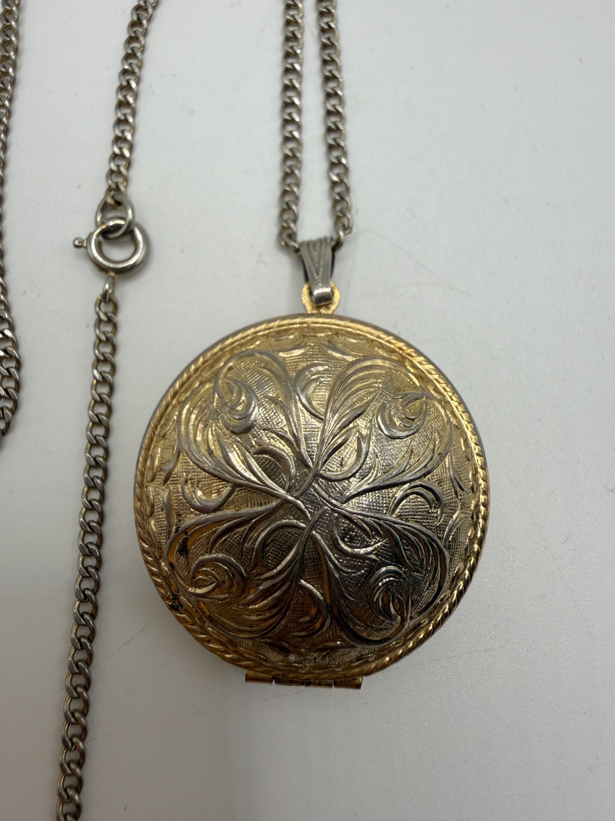 Vintage Gold Tone Round Avon “Here’s My Heart” Perfume Holder Locket Pendant