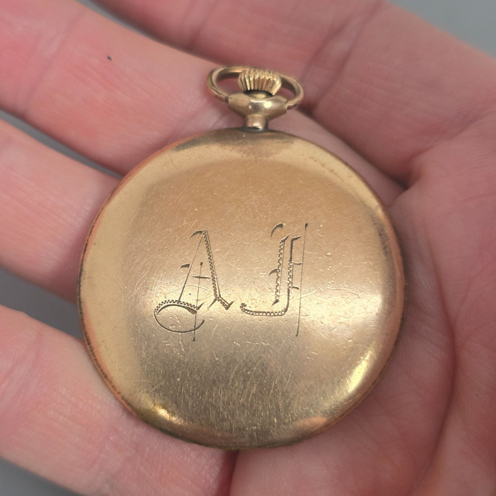 Victorian Gold-Filled/Gold-Plate Engraved Gemstone Photo Locket w/ Opal & Gems