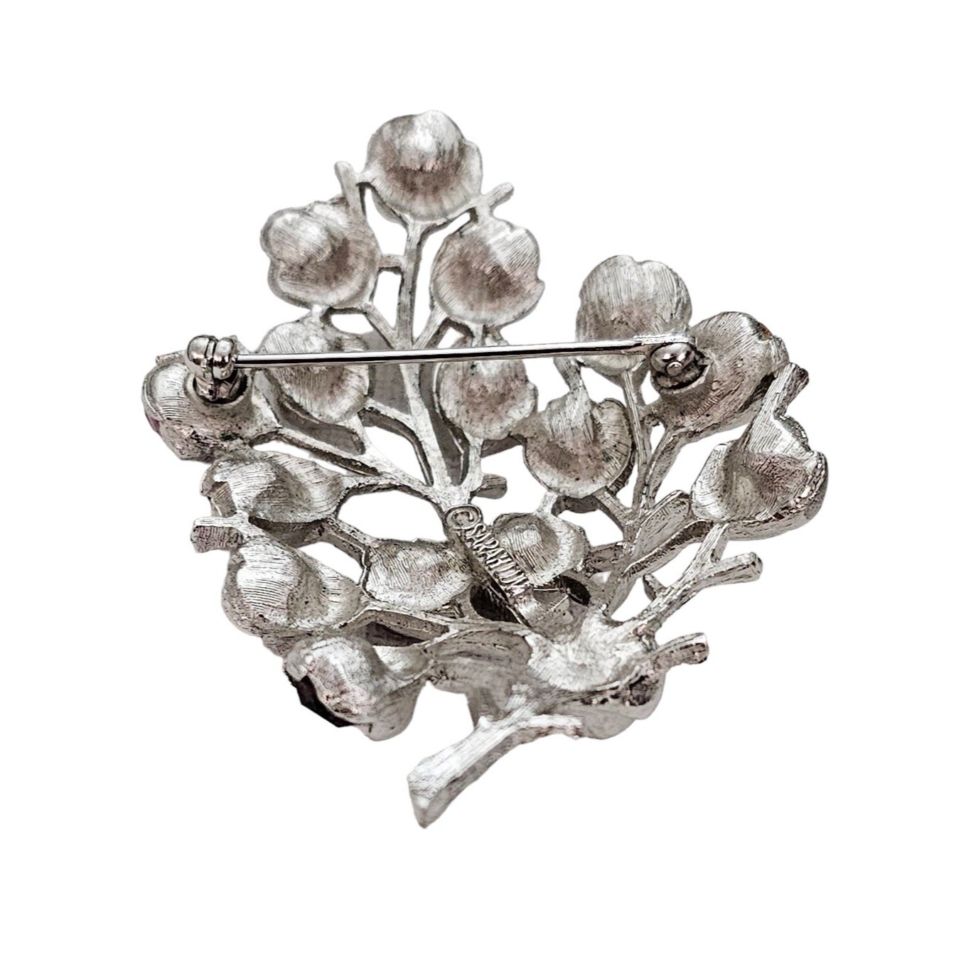 Sarah Coventry Pink Purple Rhinestone Wisteria Brooch, Signed L415