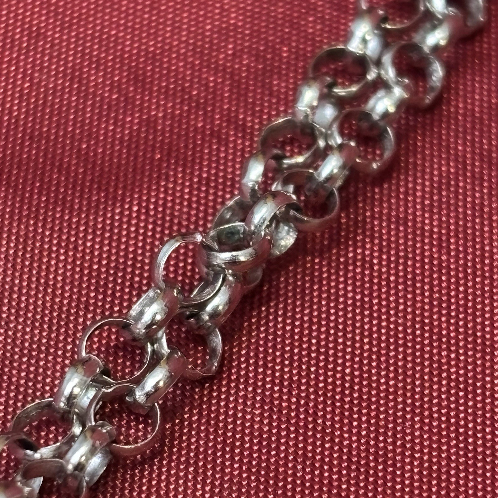 Vintage Sterling Silver Filigree Medallion Pendant Rolo Chain Necklace