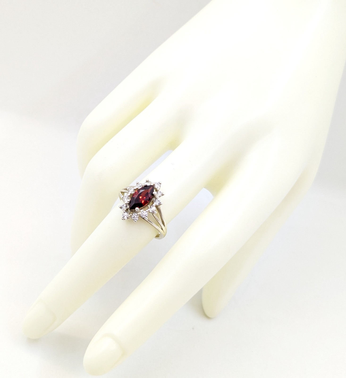 Vintage Luxury RING Silver 925 with Big Bright Stone -size: 7.5US (17.5mm) | #4