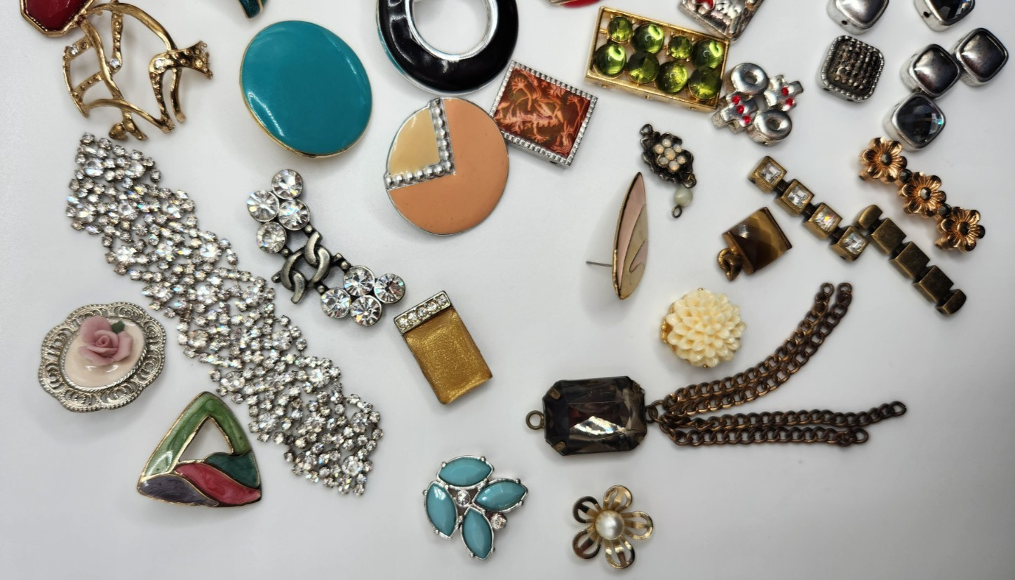 Craft Jewelry Pieces Junk Drawer Lot 50 Different Pieces